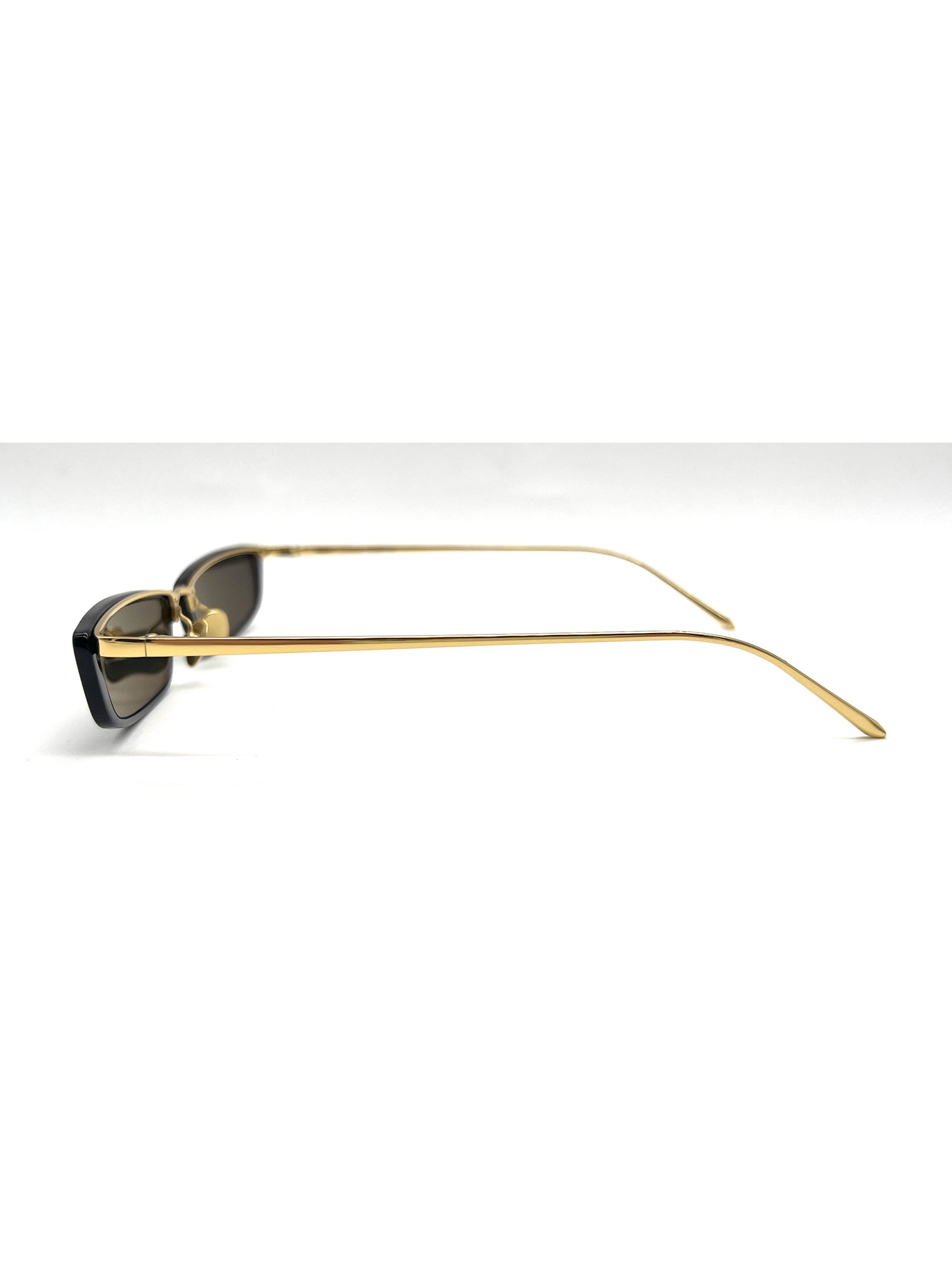 Angular Black Sunglasses with Gold Accents and Durable Finish