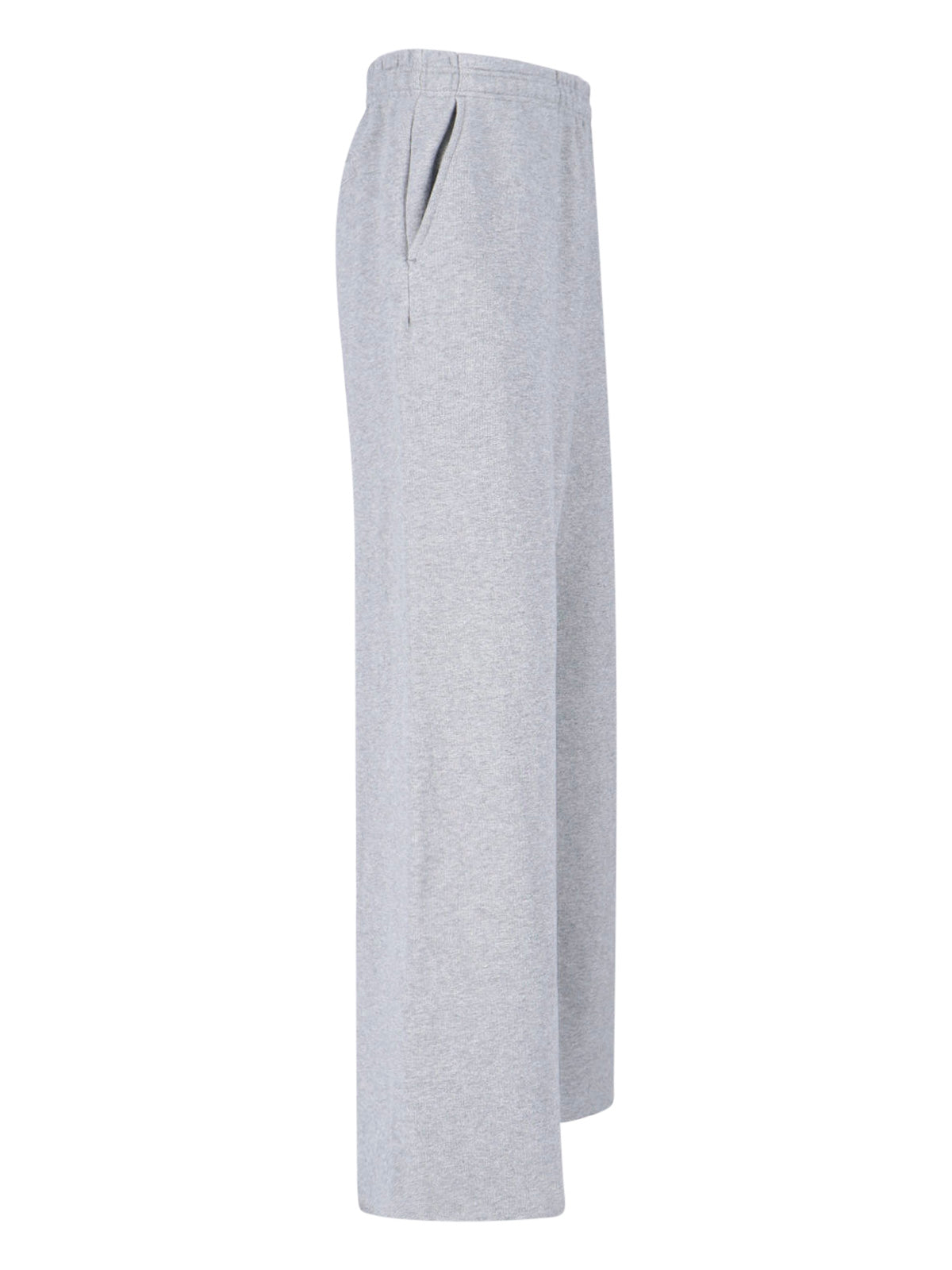 Grey Full Wide-Leg Sports Pants