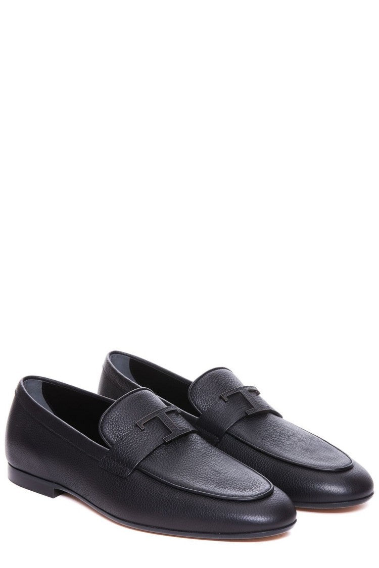 Textured Calf Leather Loafer with Silhouette