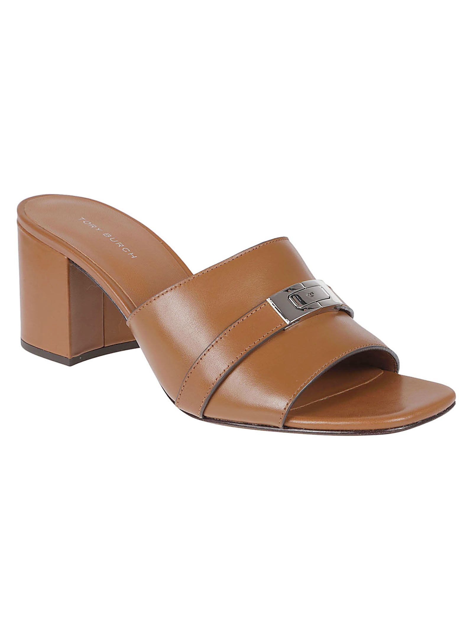 Mule With T-Shaped Metallic Buckle