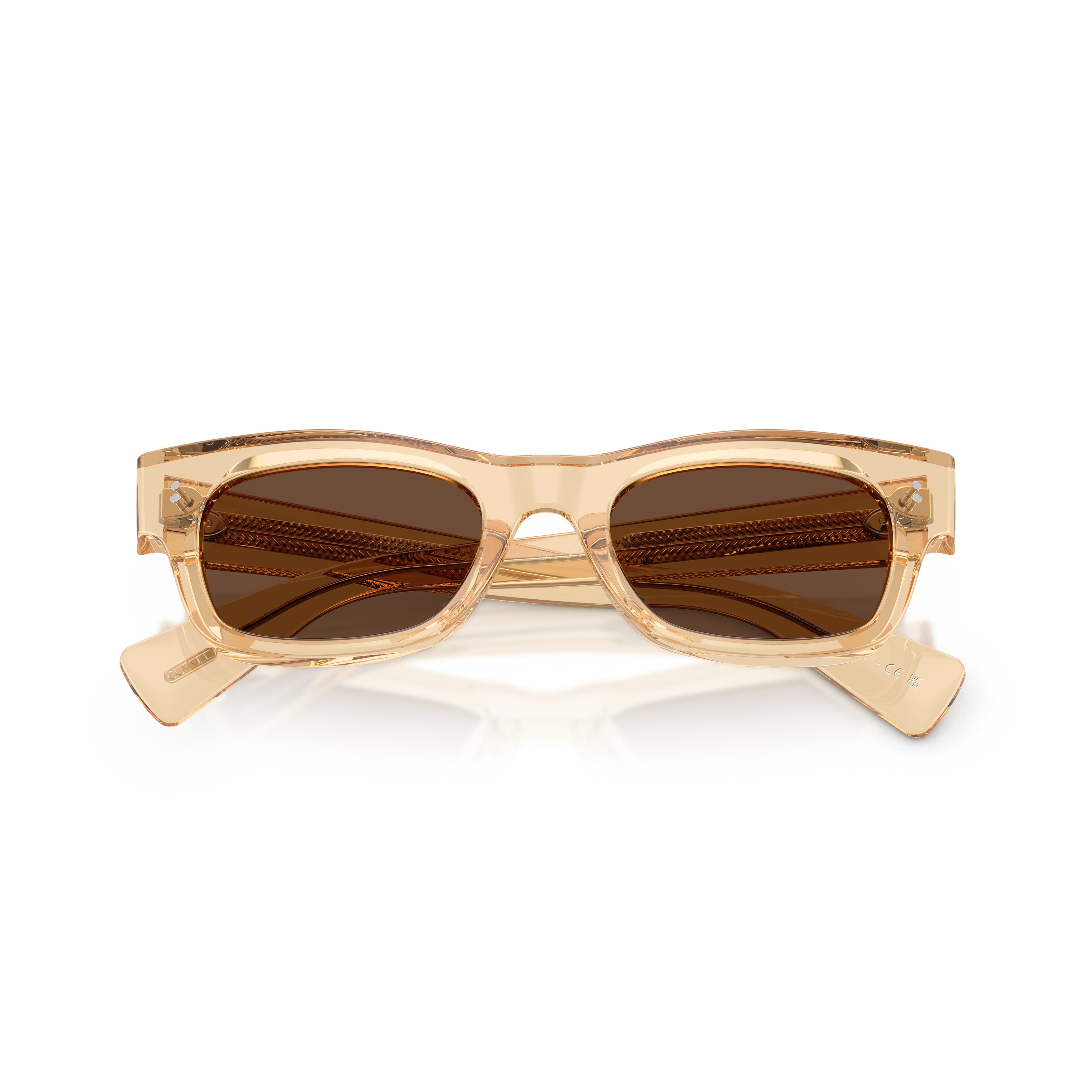 0ov5609su Translucent Beige Acetate Sunglasses with Brown Lenses