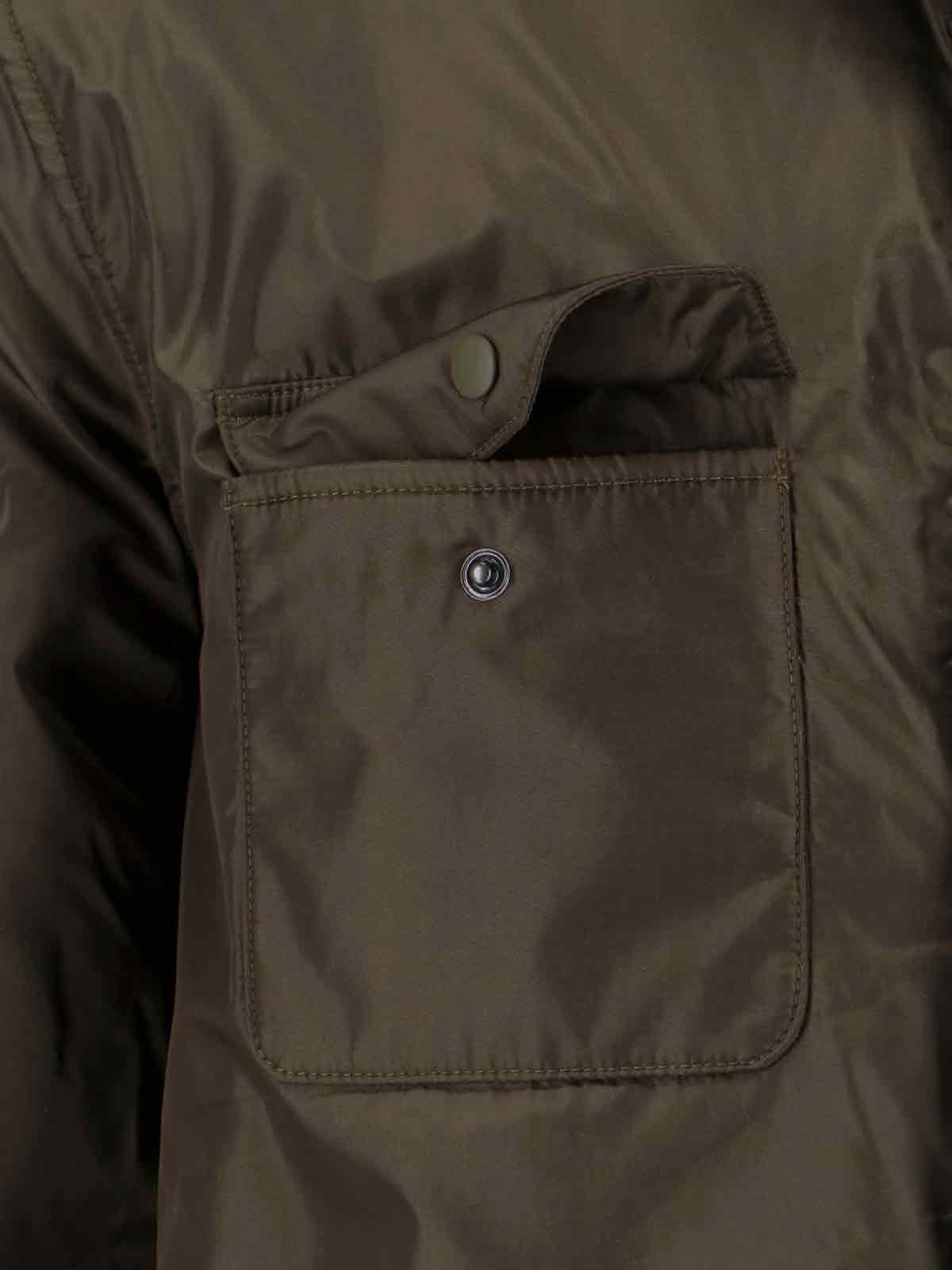 Nylon Shirt Jacket, Green, Classic Collar