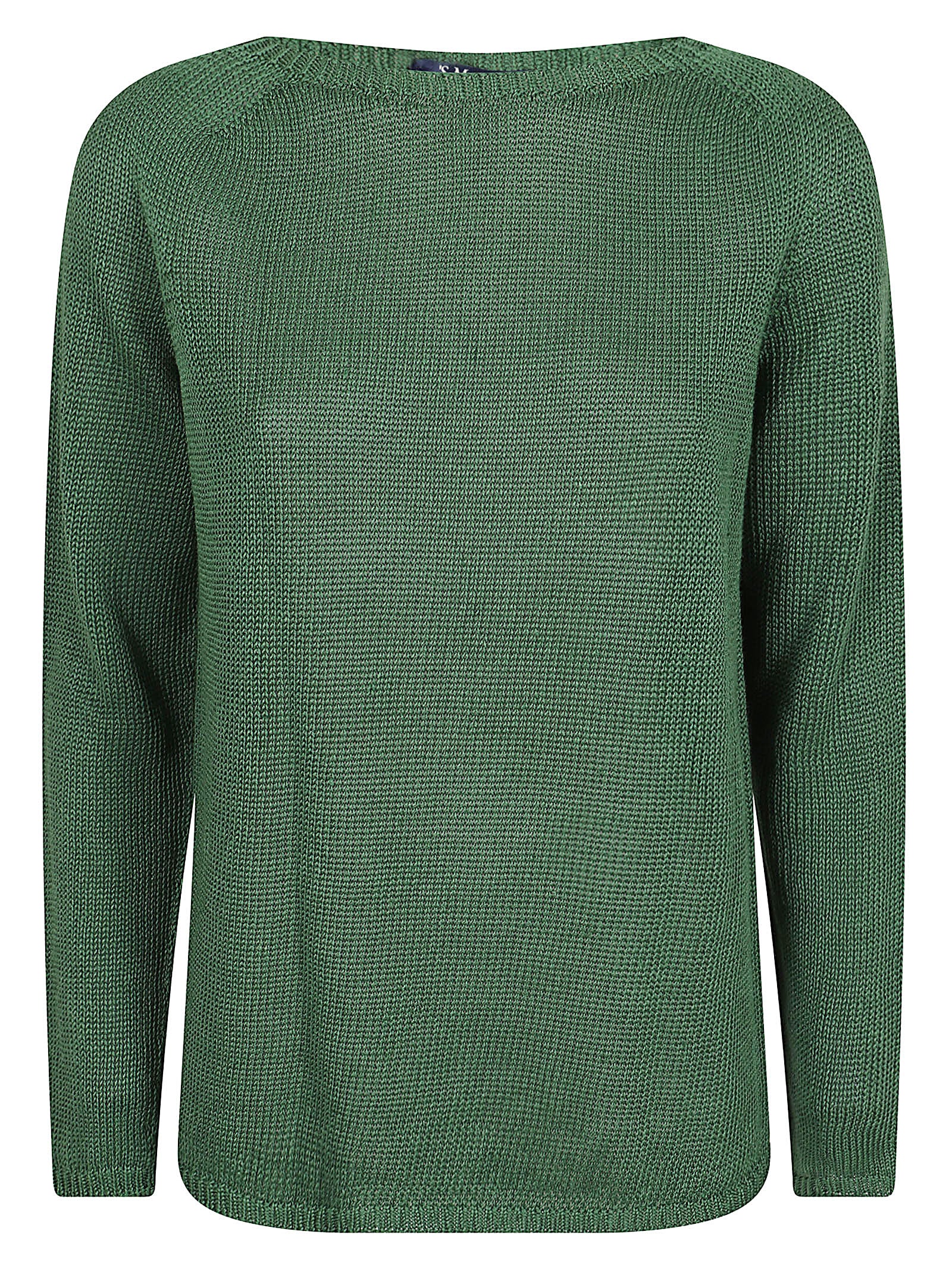 Boxy Long-Sleeved Top in Textured Knit Fabric