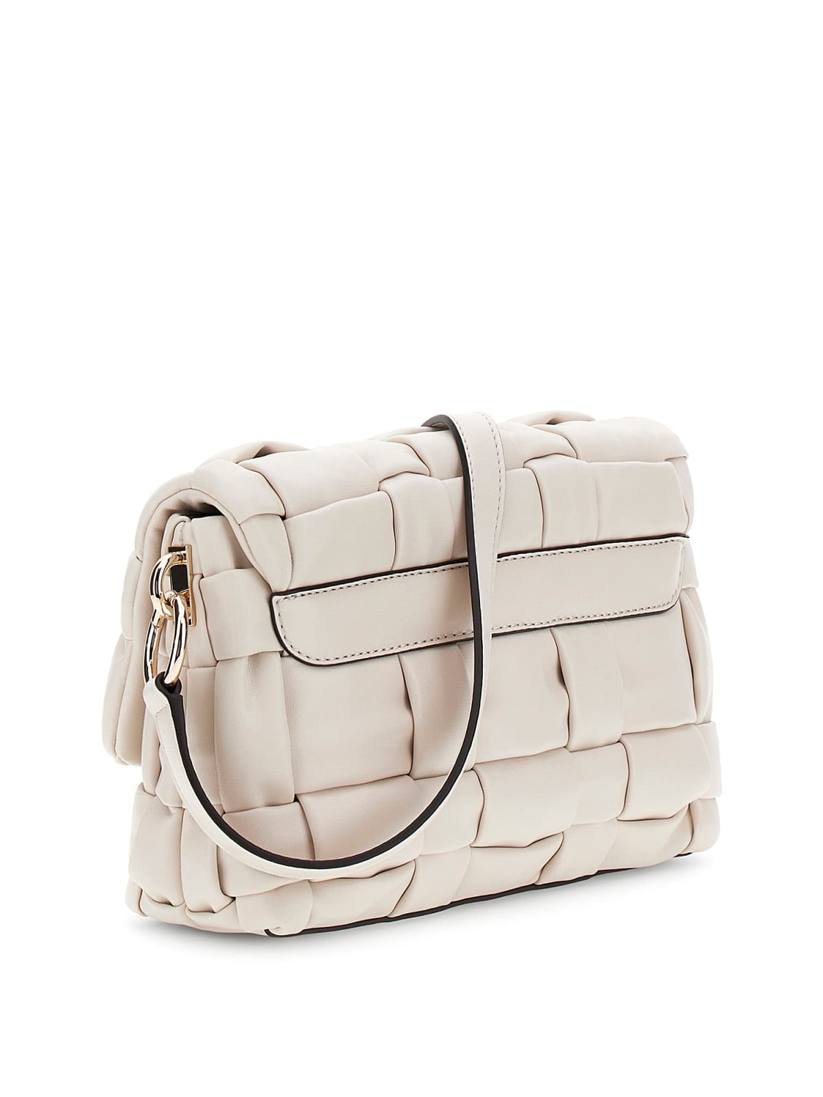 Woven Faux Leather Shoulder Bag