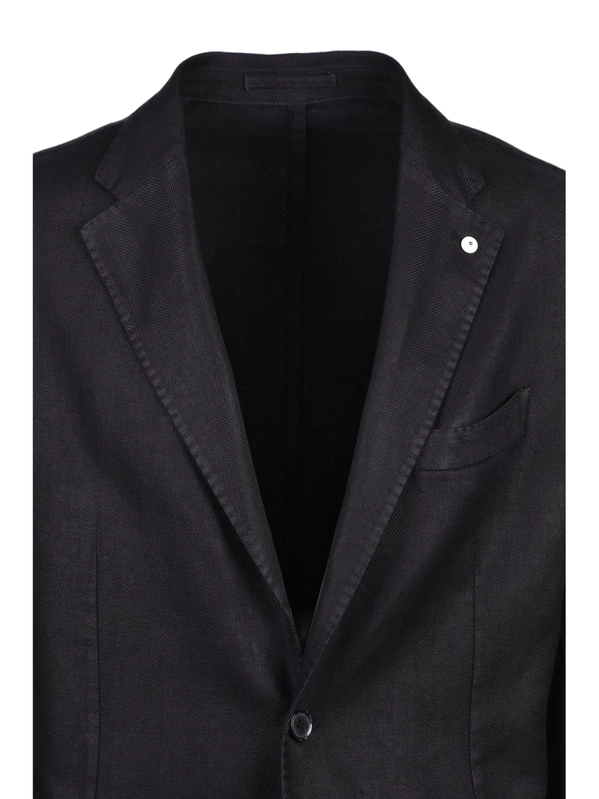 Black Linen Cotton Men Blazer Jacket
