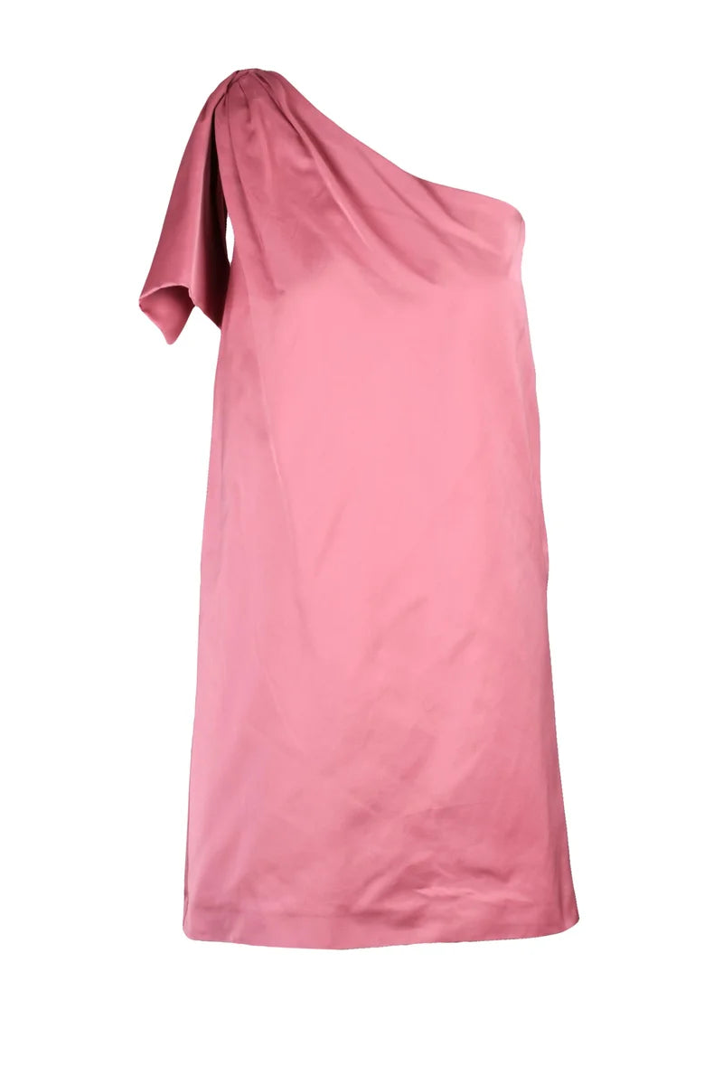Innocuo One-Shoulder Dress - Pink