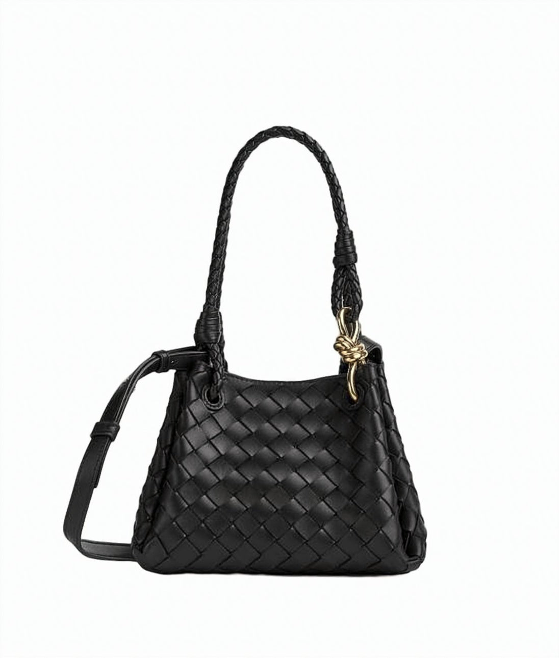 Intricate Woven Small Shoulder Bag with Braided Handle