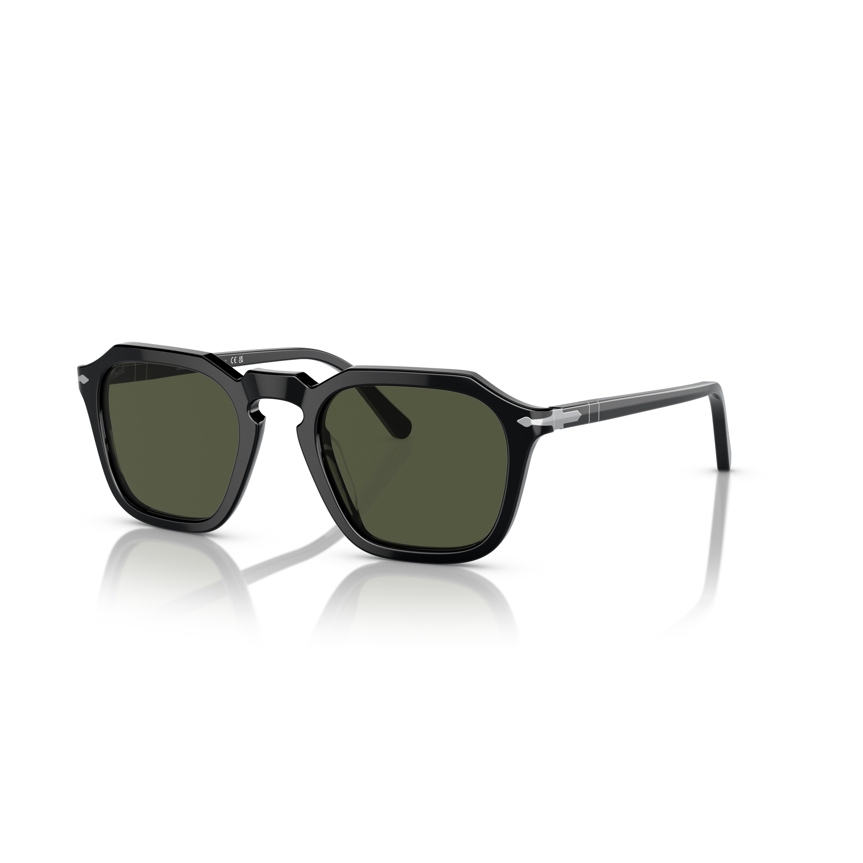0po3292s Bold Geometric Acetate Sunglasses with Keyhole Bridge