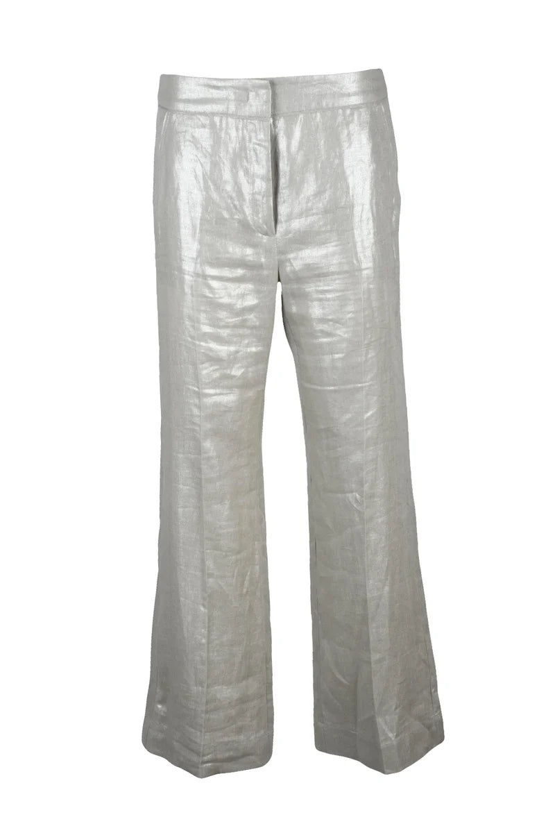 Sport Linen Pants - Silver