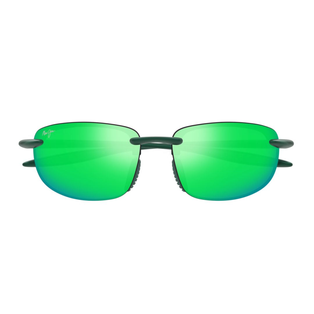 Hookipa Ultra Rimless Sunglasses with Vibrant Green Mirrored Lenses