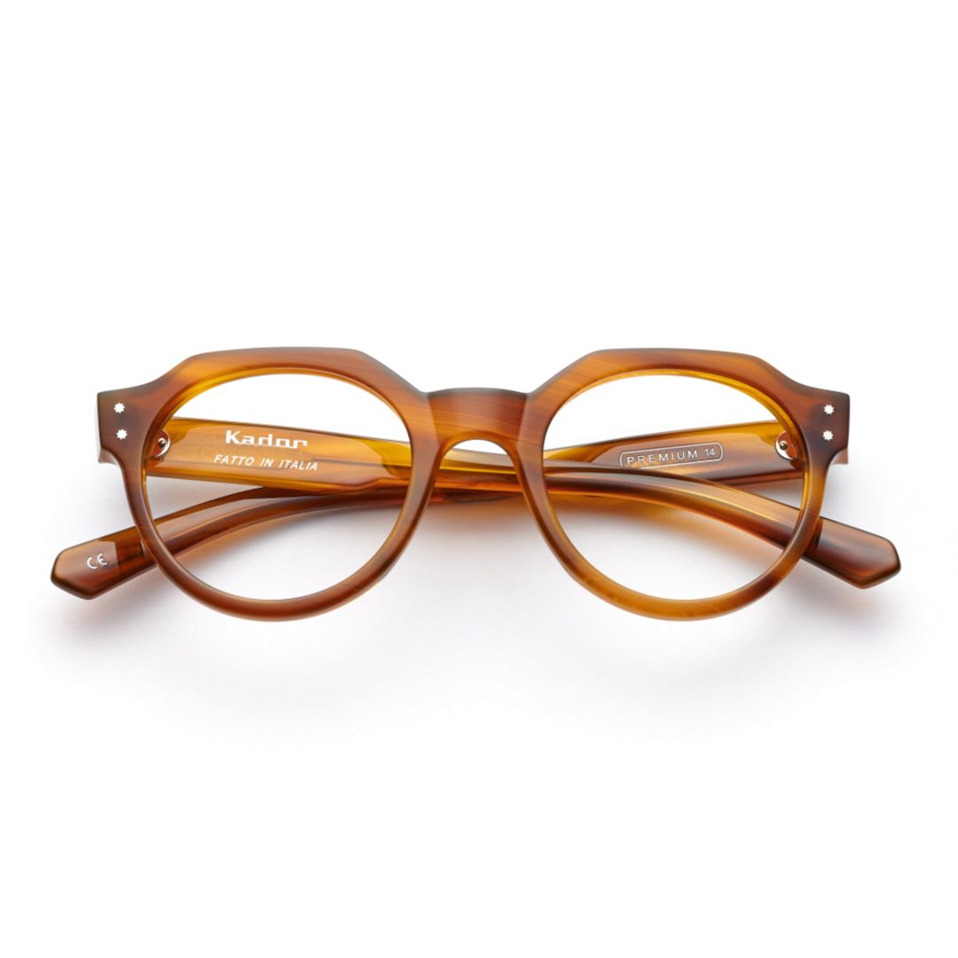 Premium 14 Rounded Tortoiseshell Eyeglasses with Geometric Accents