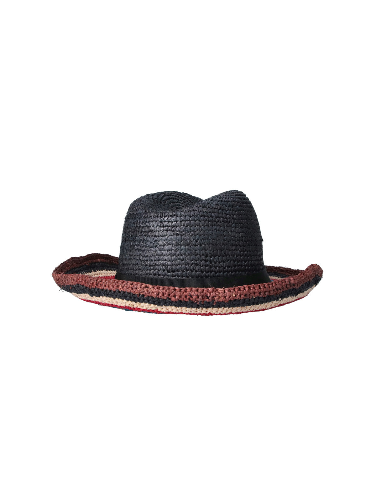 Multicolor Signature Stripe Woven Raffia Hat