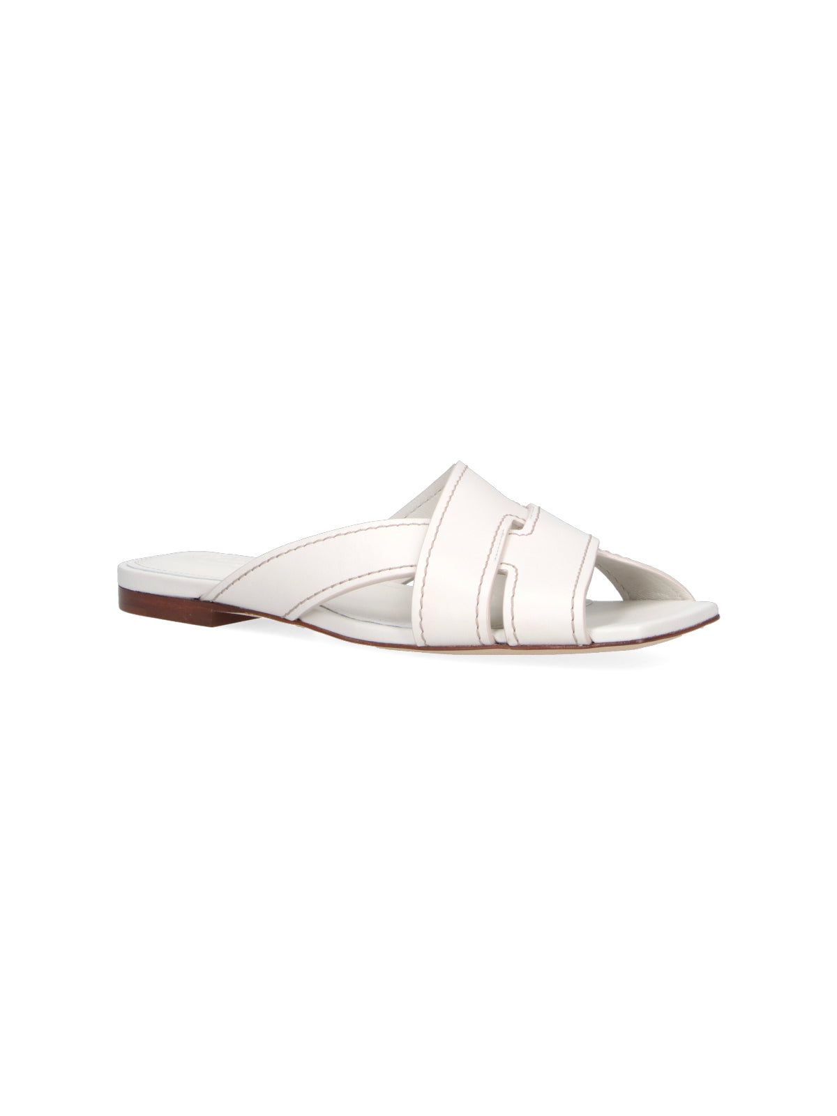 Open-Toe White Sandals with Minimalist Design
