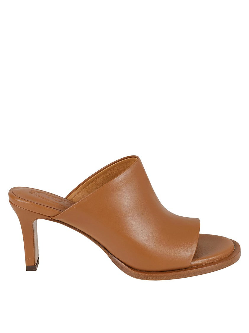 Open-Toe Calfskin Sabot With Wrapped Heel