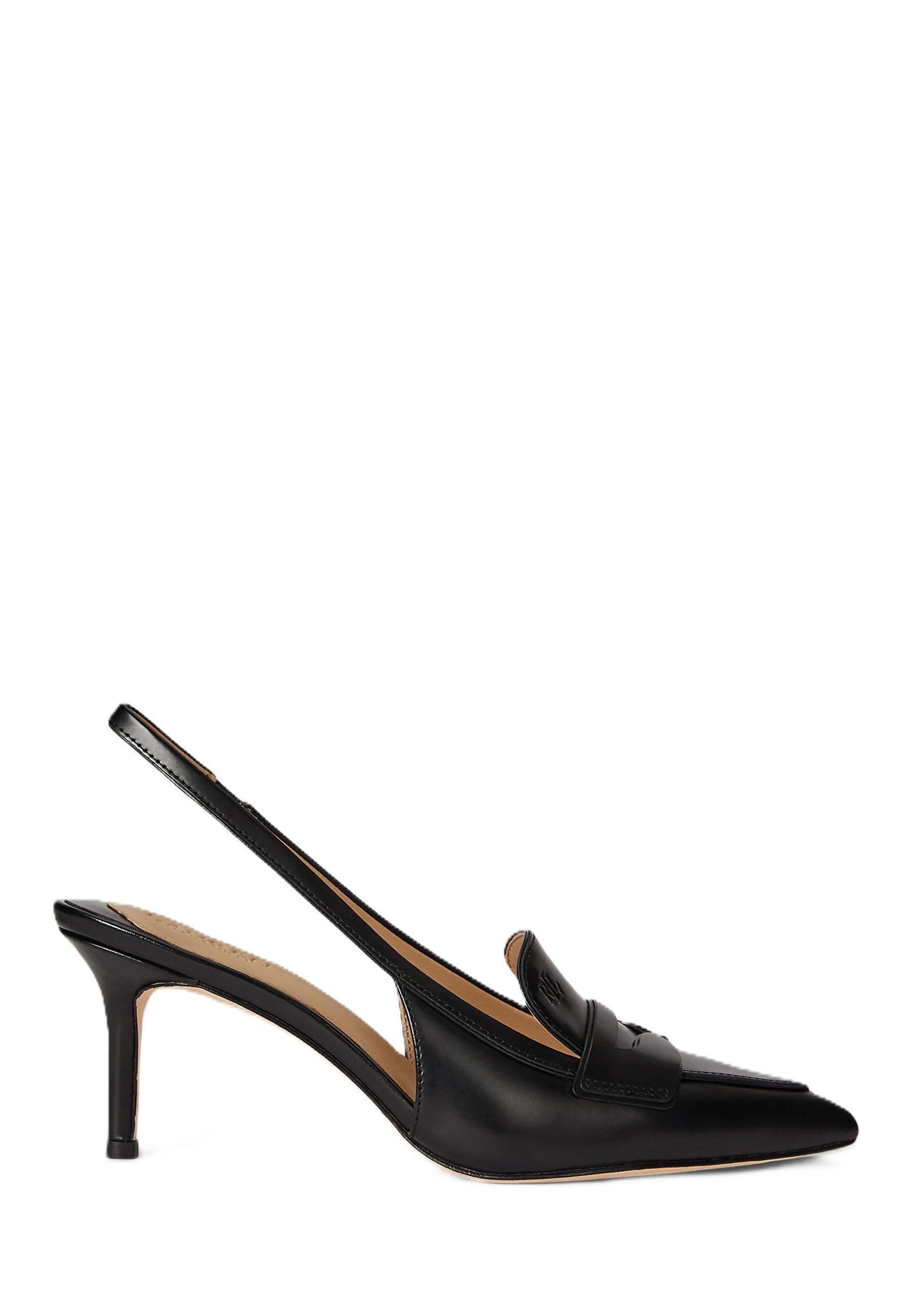 Black Khloe Lr Glazed Leather Pumps