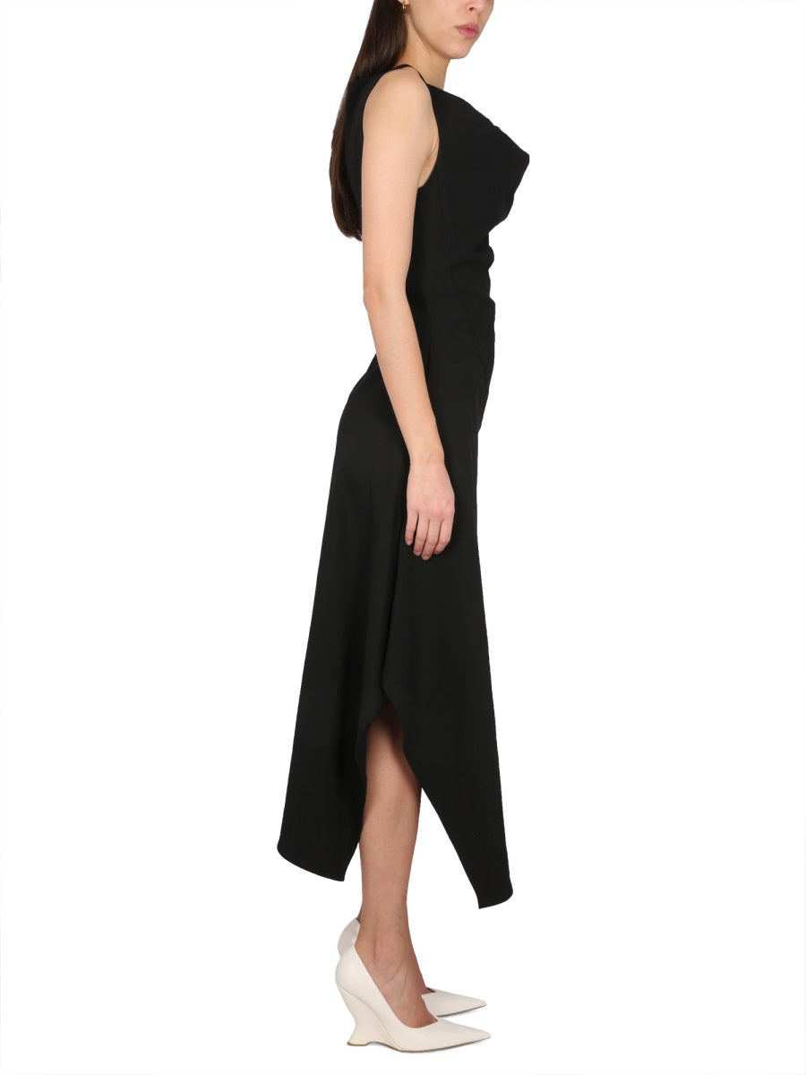 Asymmetrical Midi Dress with Unique Silhouette