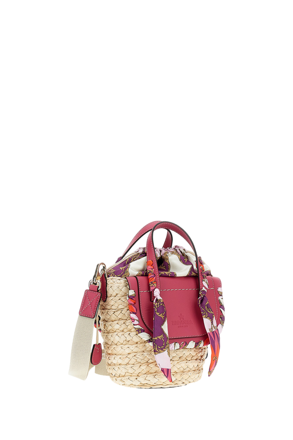 Pink Habanera Raffia Handbag