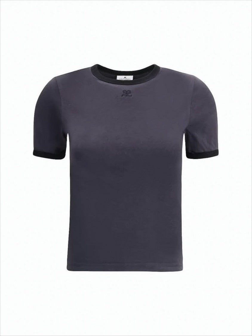 Fitted Short-Sleeved T-Shirt with Contrasting Trim