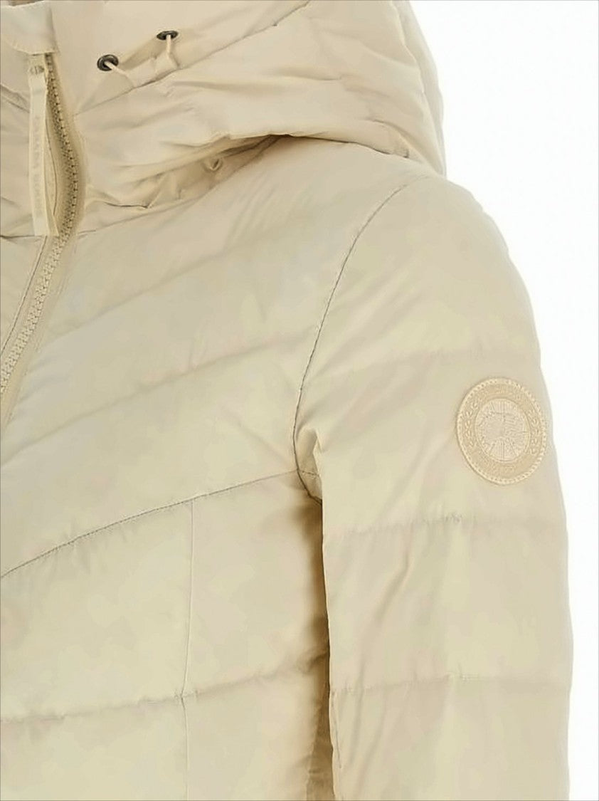 Quilted Down Coat with Hood and Fitted Silhouette