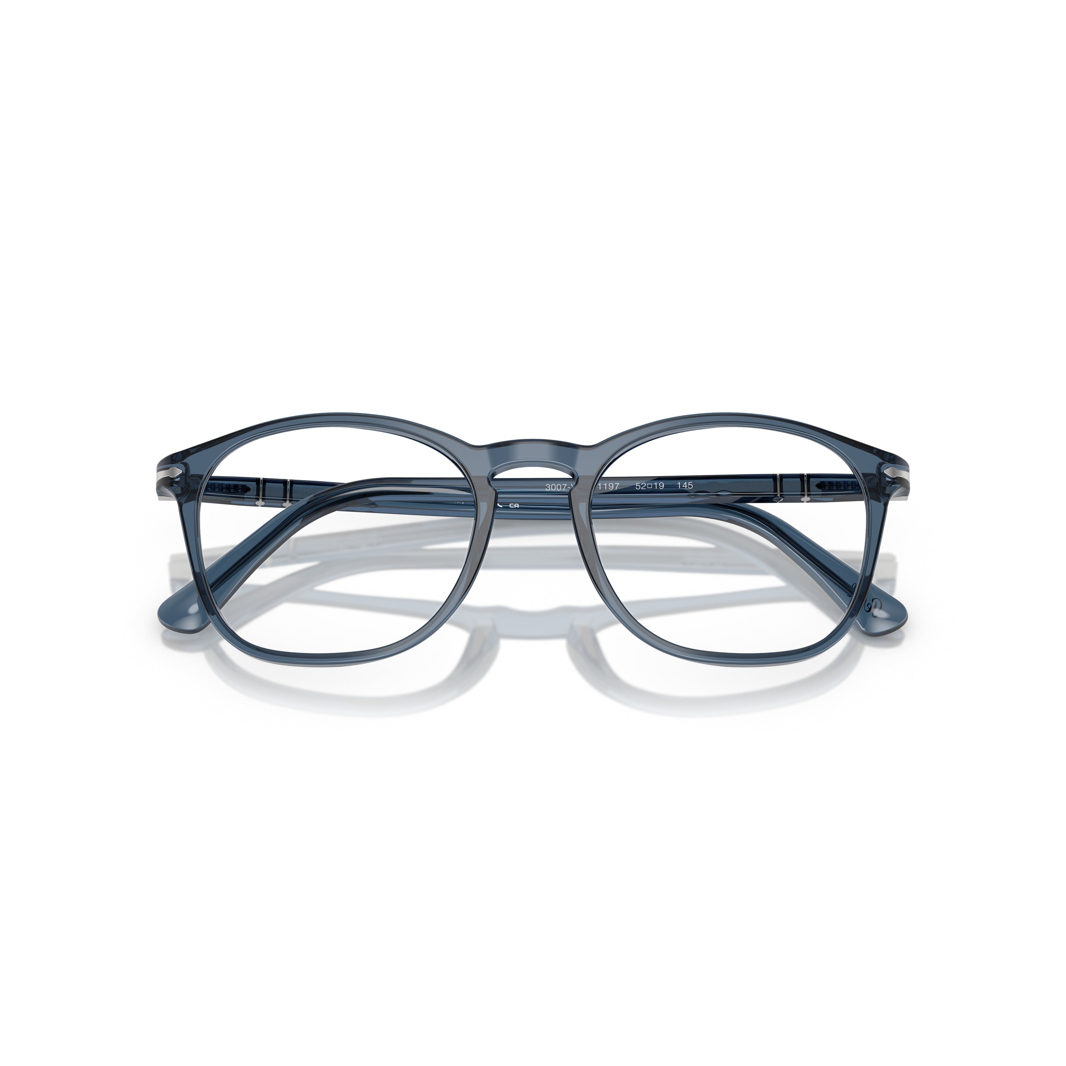 0po3007vm Translucent Blue Acetate Eyeglasses with Keyhole Bridge