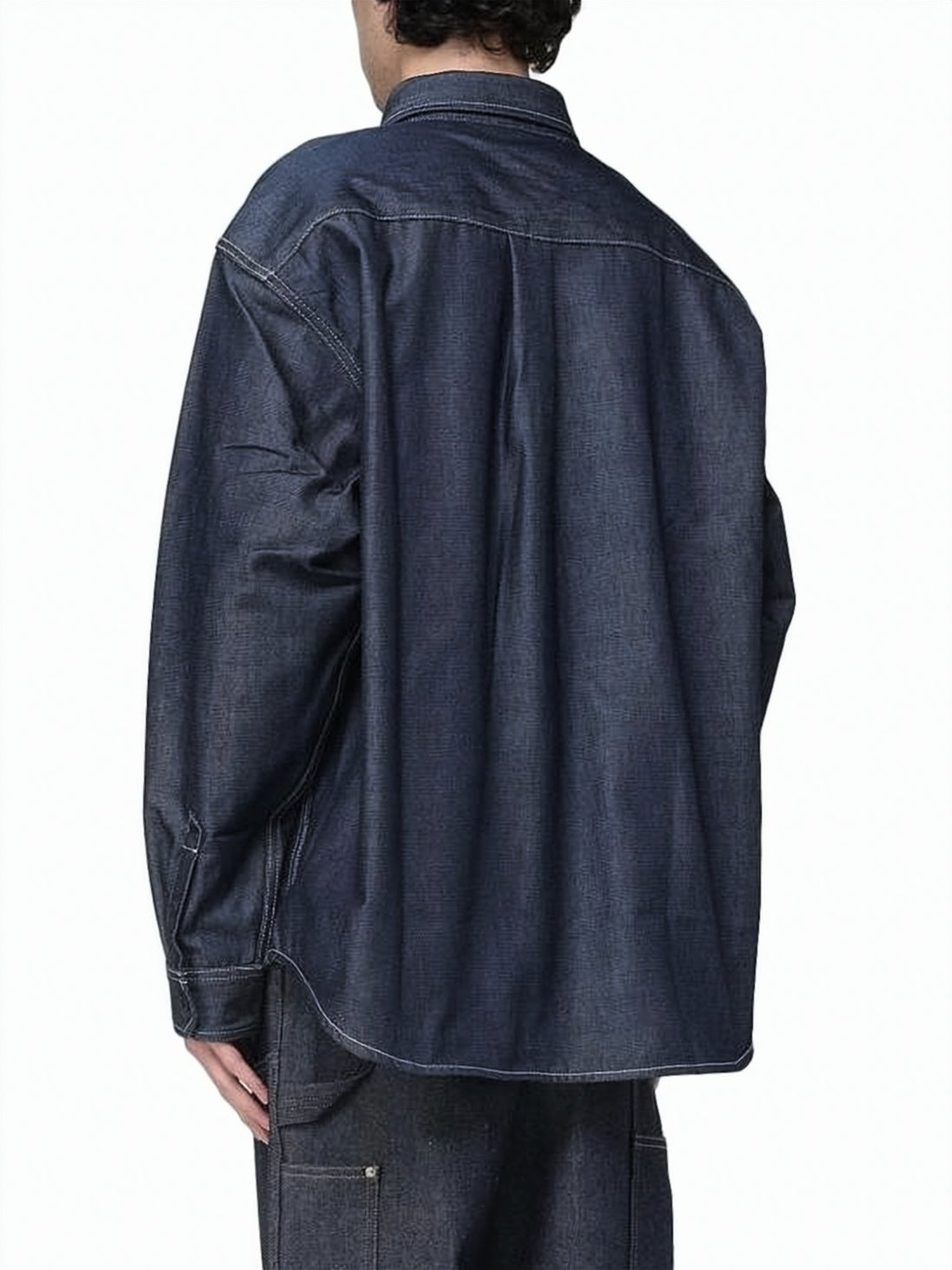 Deep Indigo Blue Denim Jacket with Flap Pockets