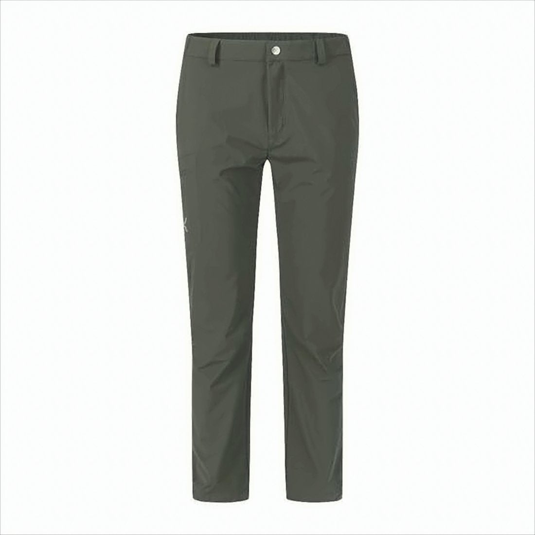 Mid-Rise Straight Pants with Subtle Elastic Waistband