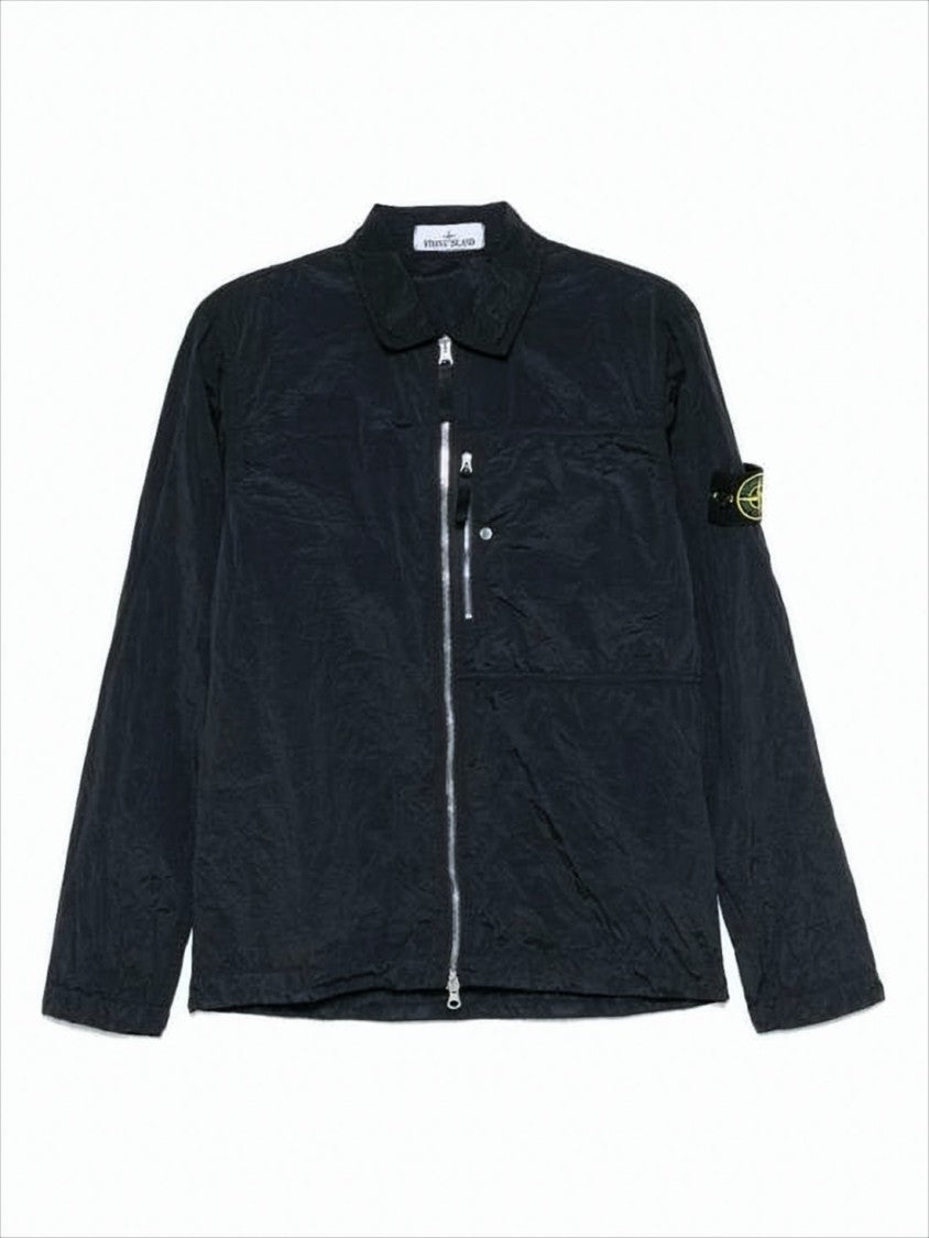Crinkled Texture Lightweight Black Jacket