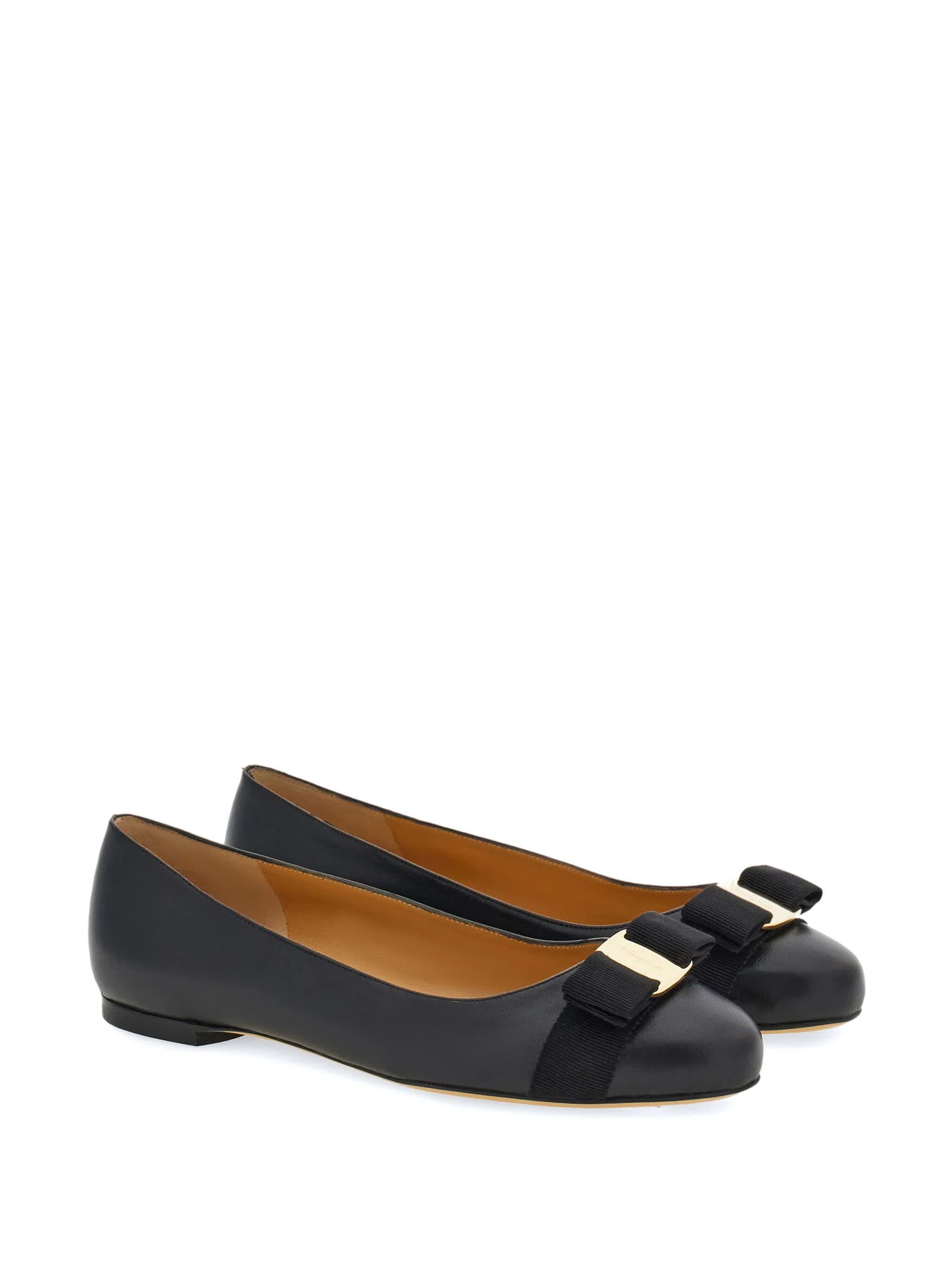 Black Varina Soft Nappa Leather Ballerinas