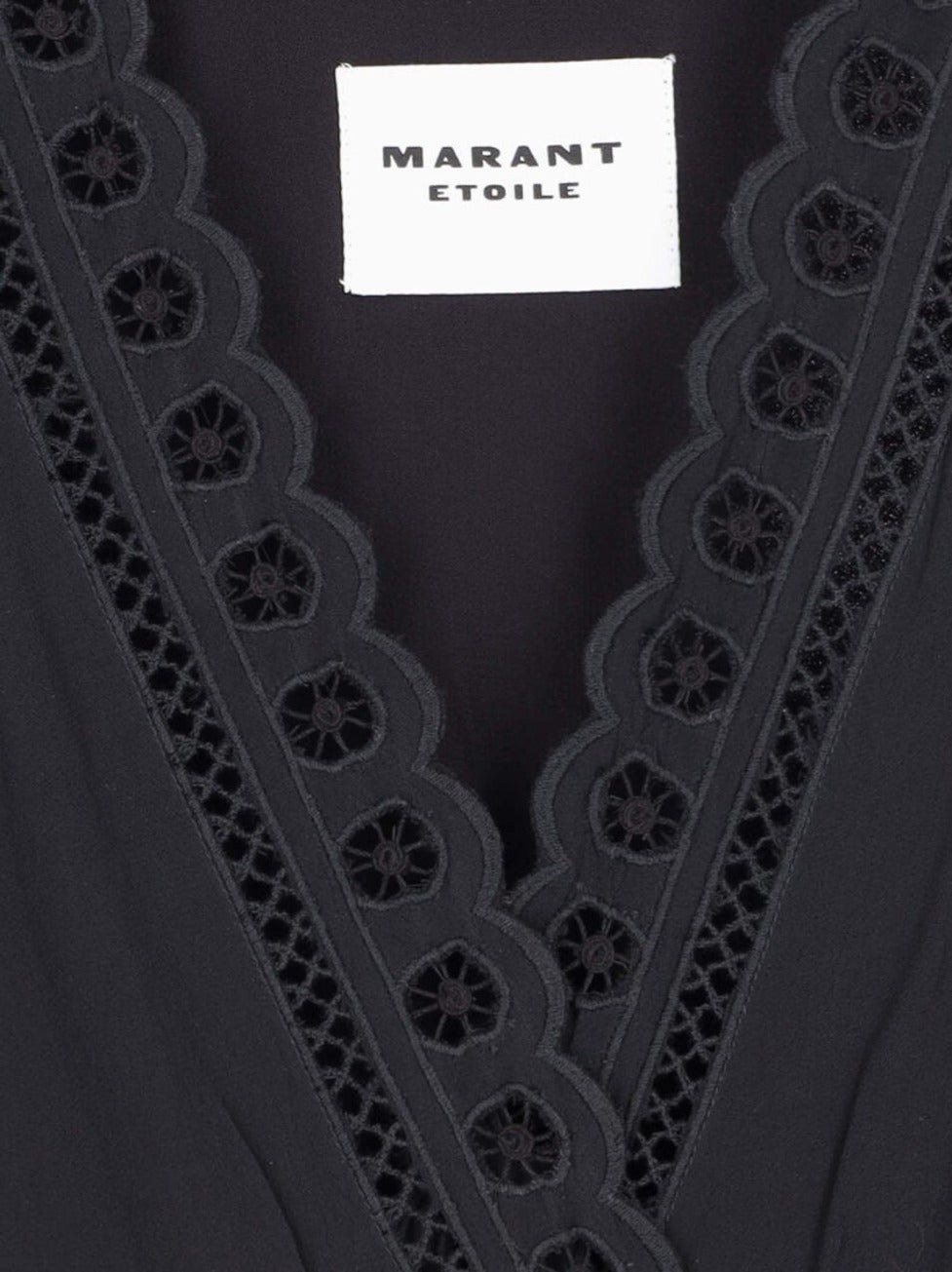 Lace Mini Dress In Black Viscose Crepe