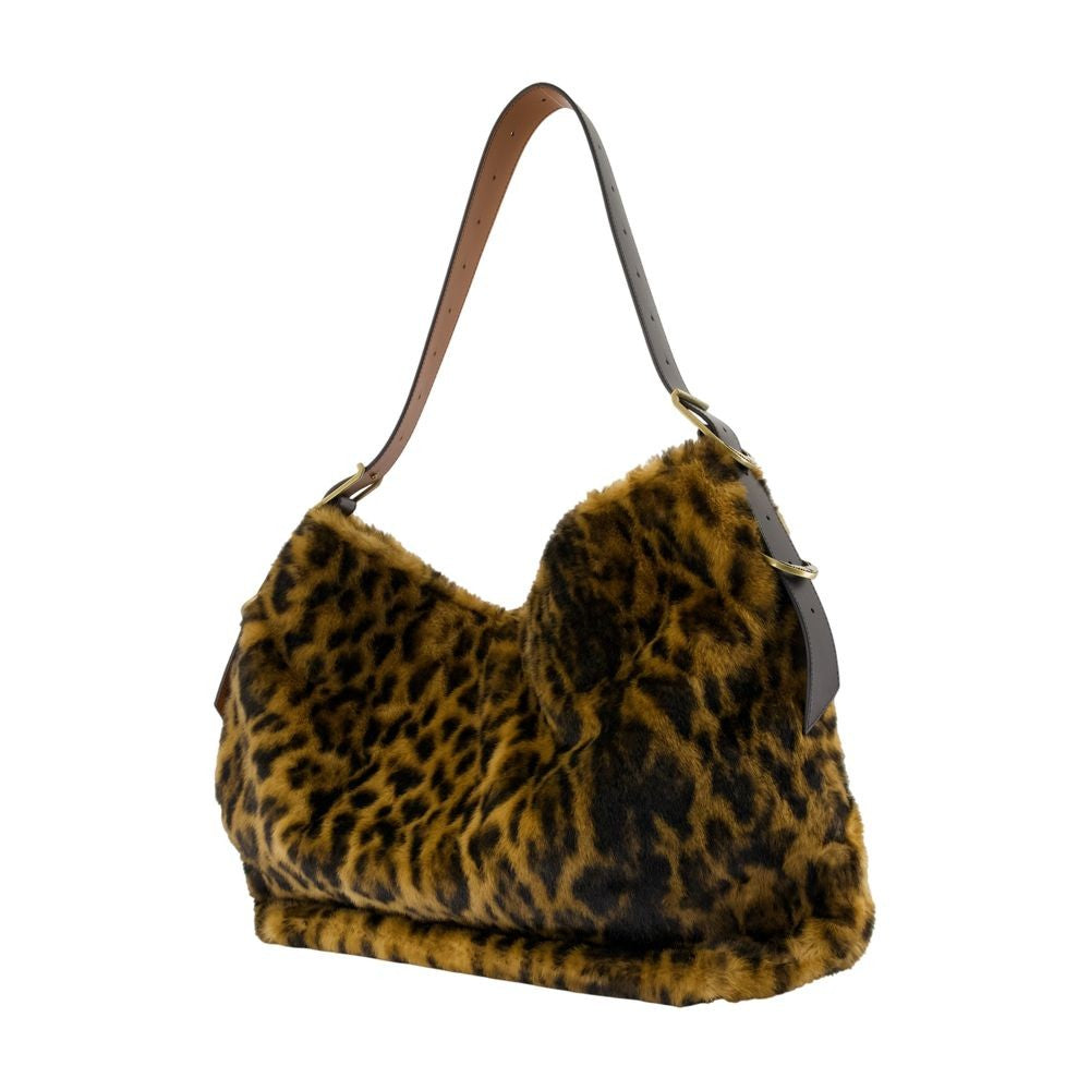 Jane Hobo Shoulder Bag - Fake Fur - Brown
