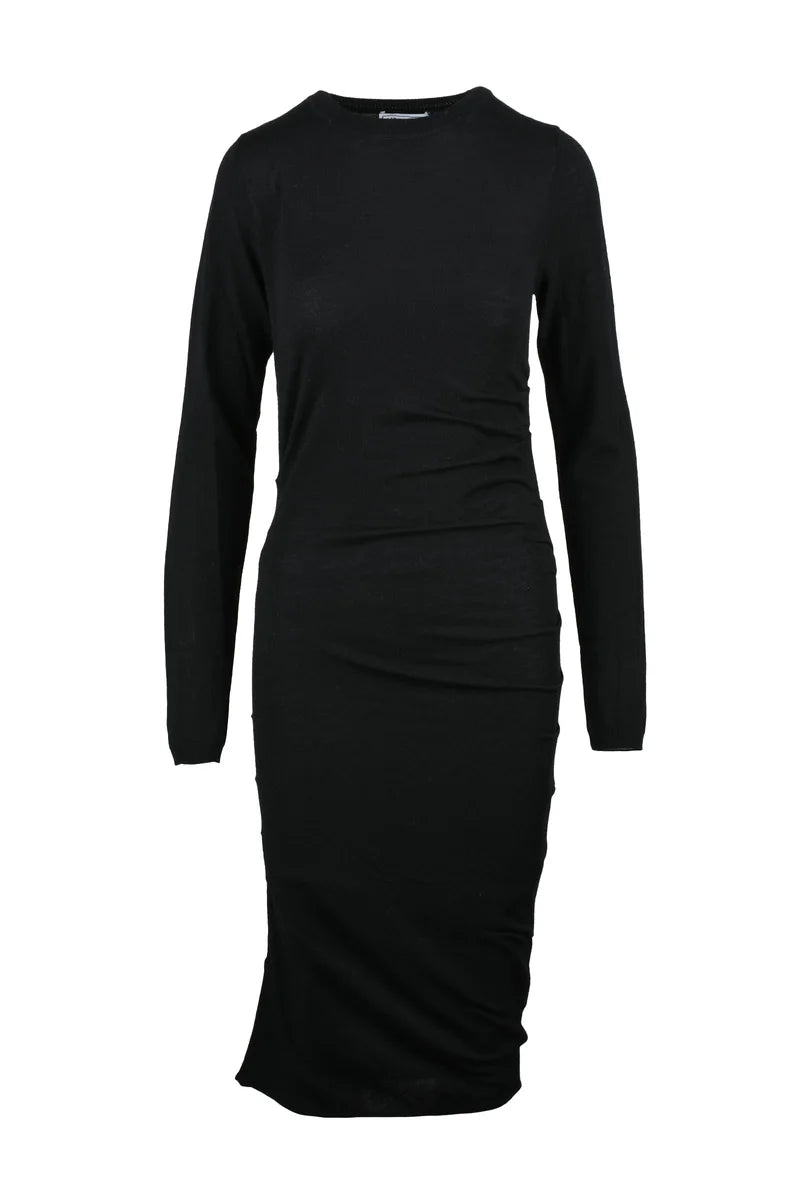 Jeans Twisted Knit Dress - Black
