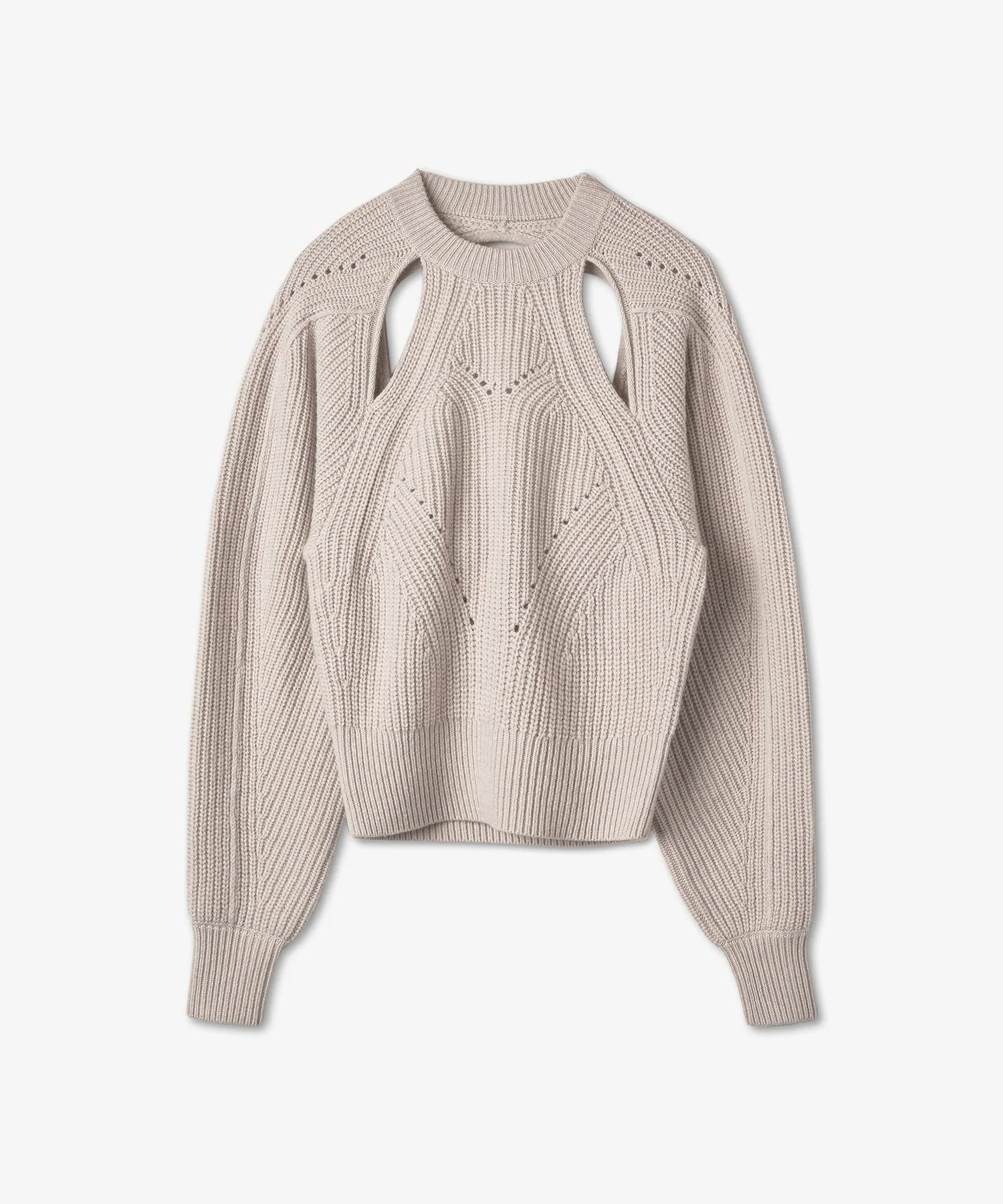 Cropped Knit Sweater with Unique Cut-Out Designs