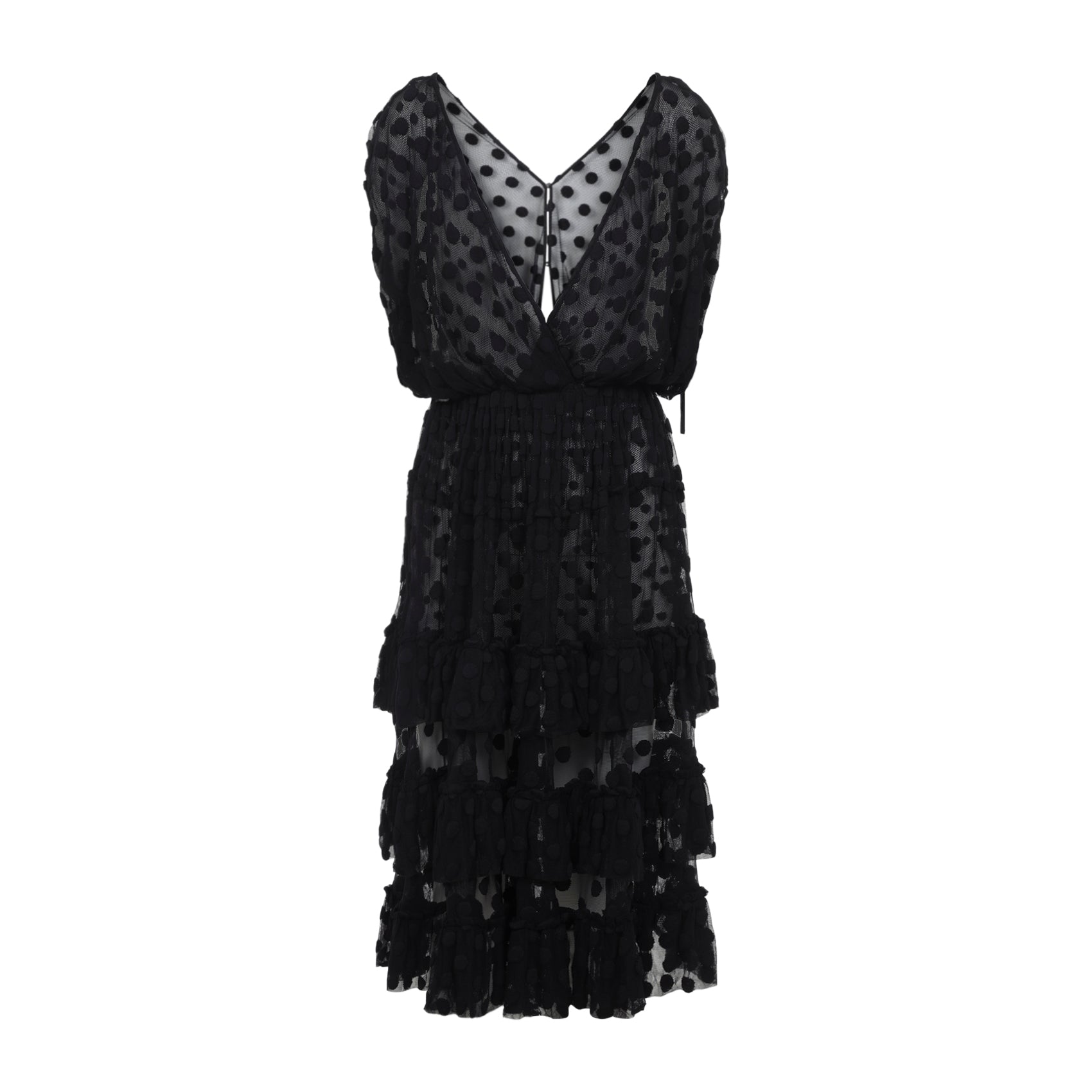 Black Tiered Midi Dress