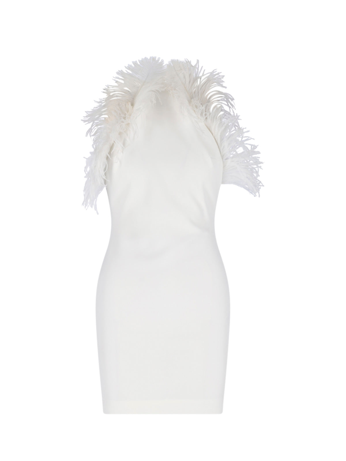 Mini Feather Dress – White