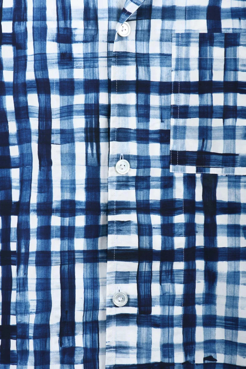 Cotton Shirt - White/Blue
