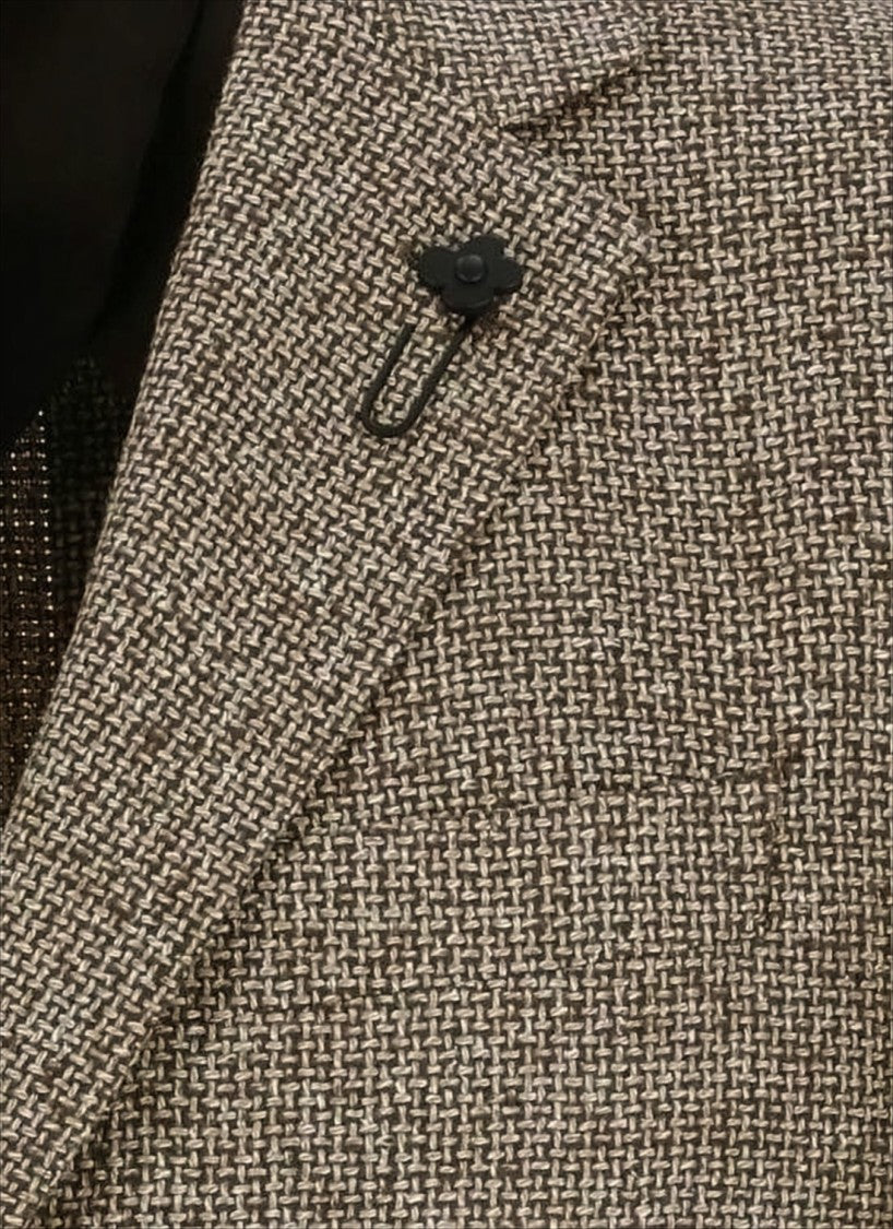 Textured Weave Blazer with Classic Notch Lapel