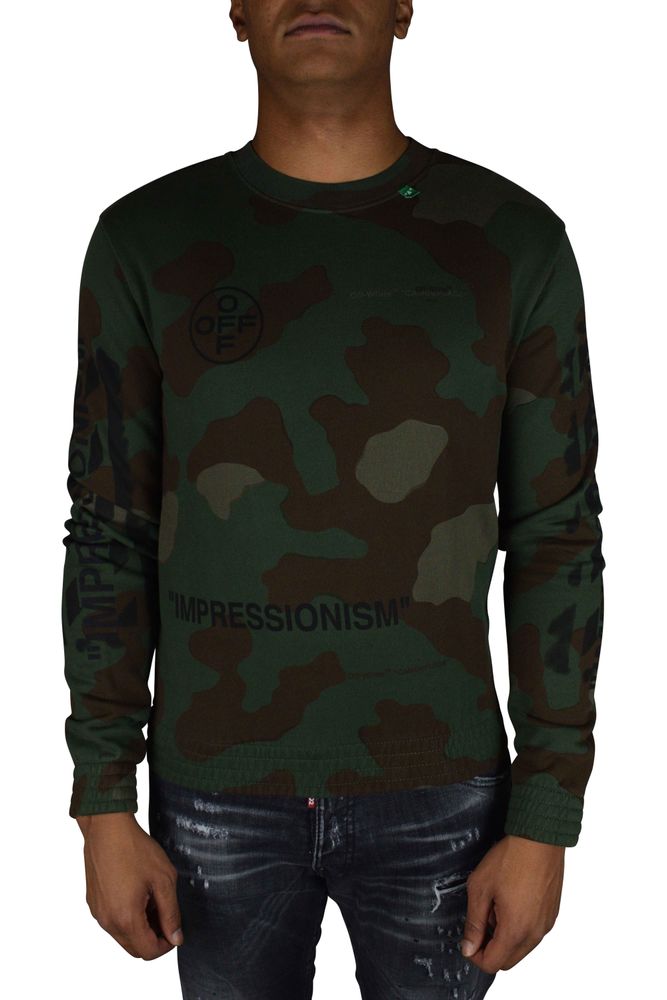 Khaki Camouflage Sweatshirt With Iconic Branding