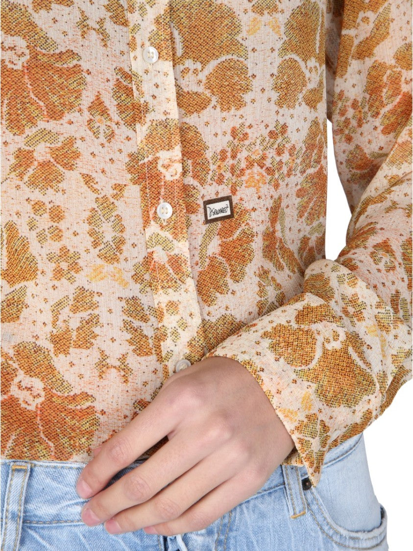 Textured Crepe Shirt With Classic Collar