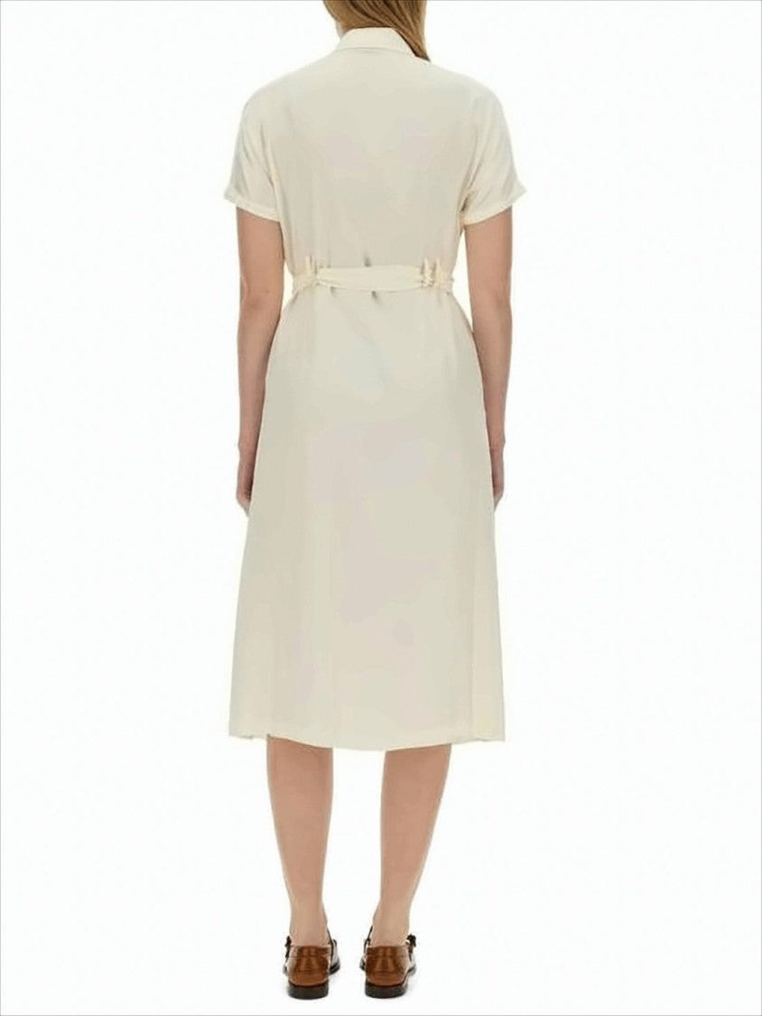 Button-Down Midi Dress with Classic Collar
