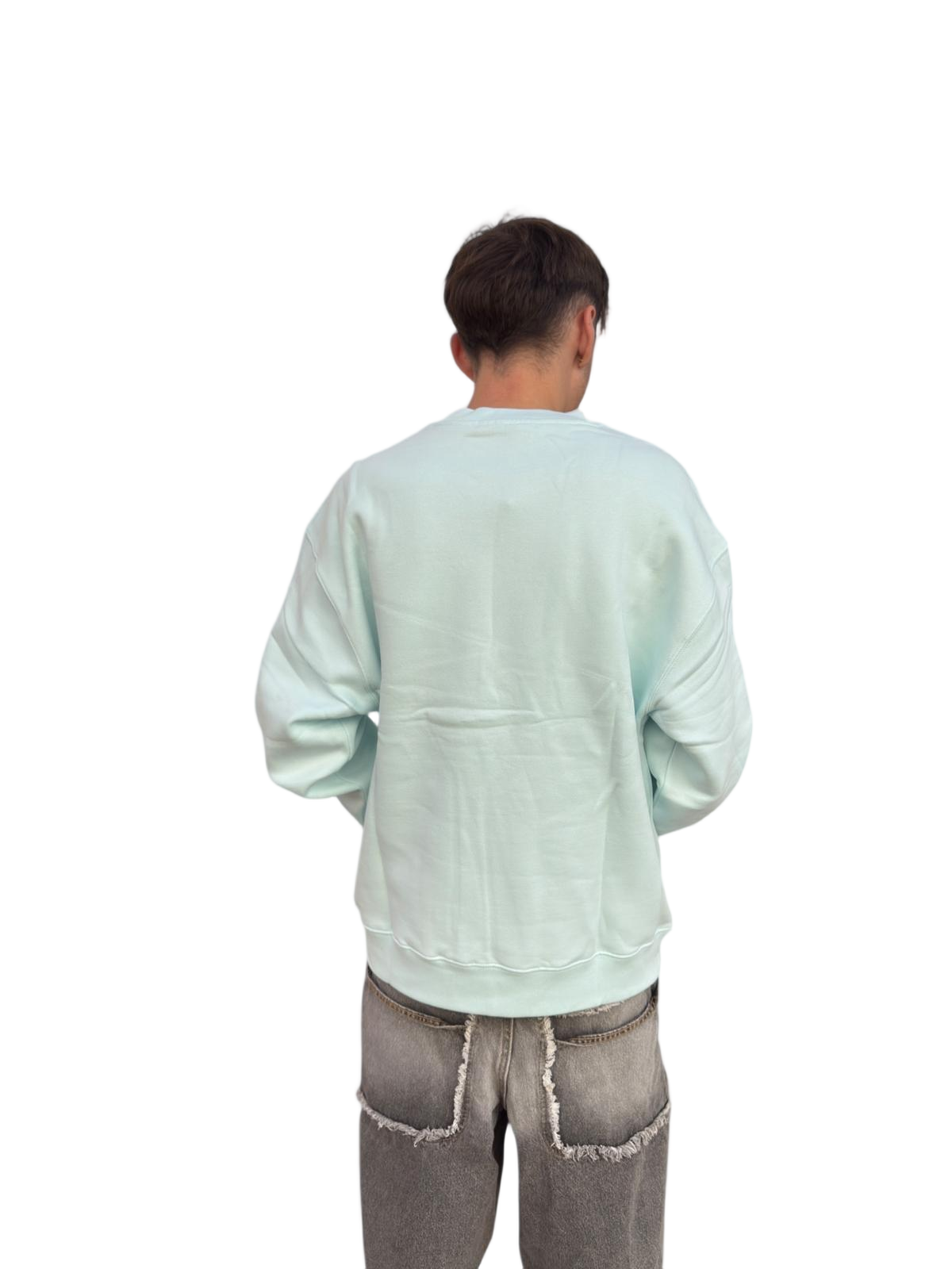 Organic Cotton Fleece Sweatshirt with Gros-Grain Logo