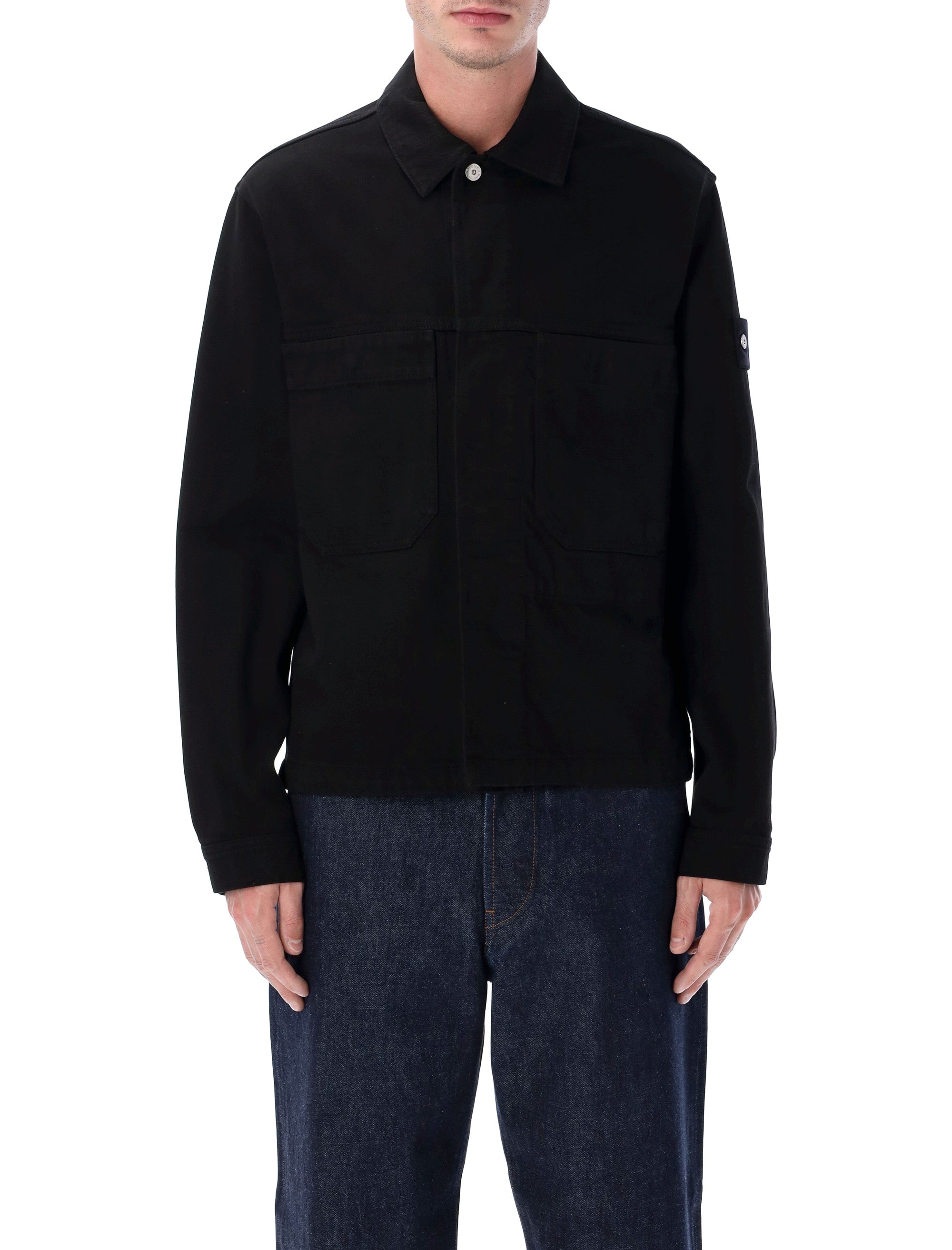 Polypropylene Denim-Rinsed Coach Jacket