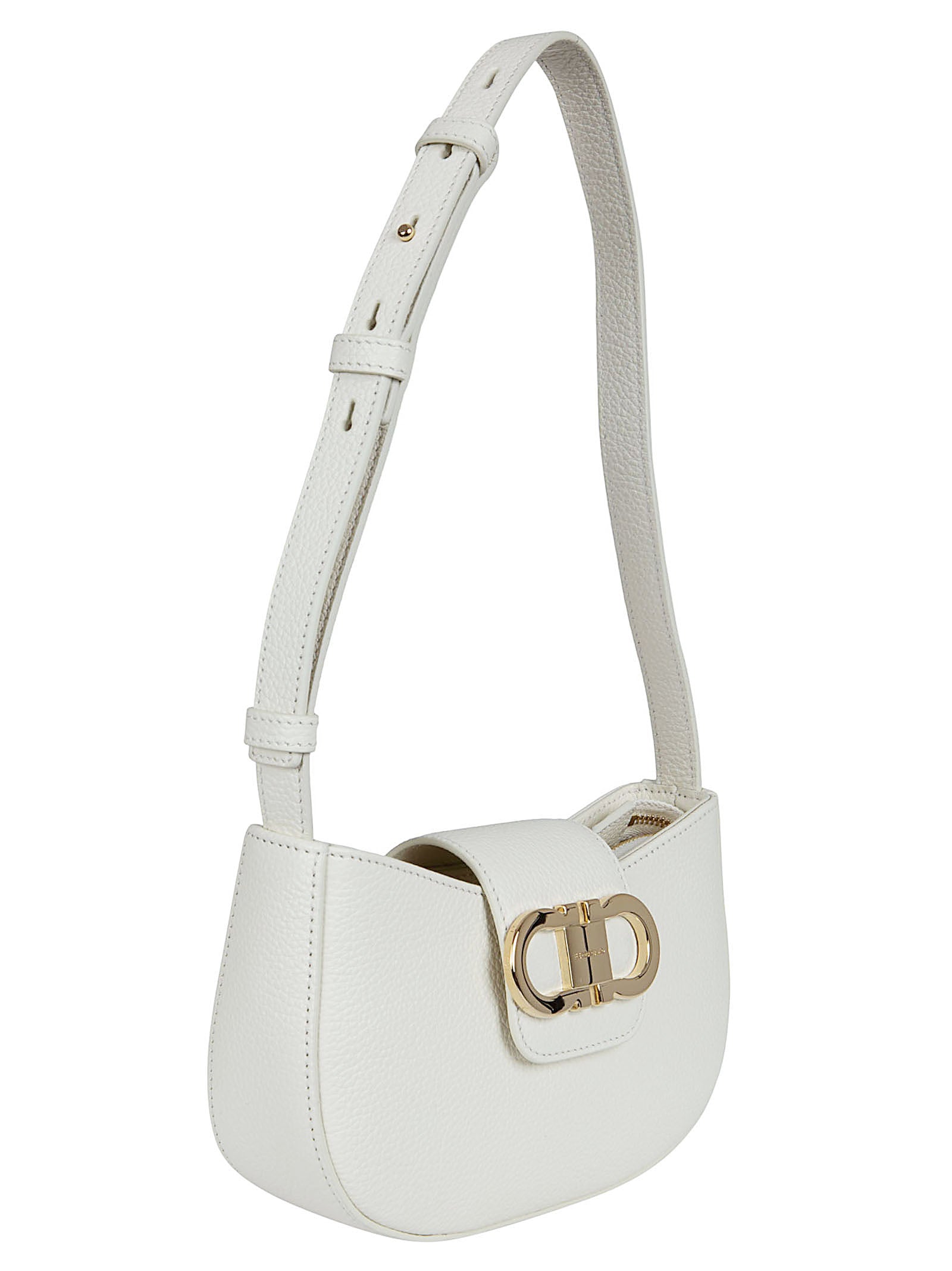 Structured Shoulder Bag with Gold-Tone Gancini Detail