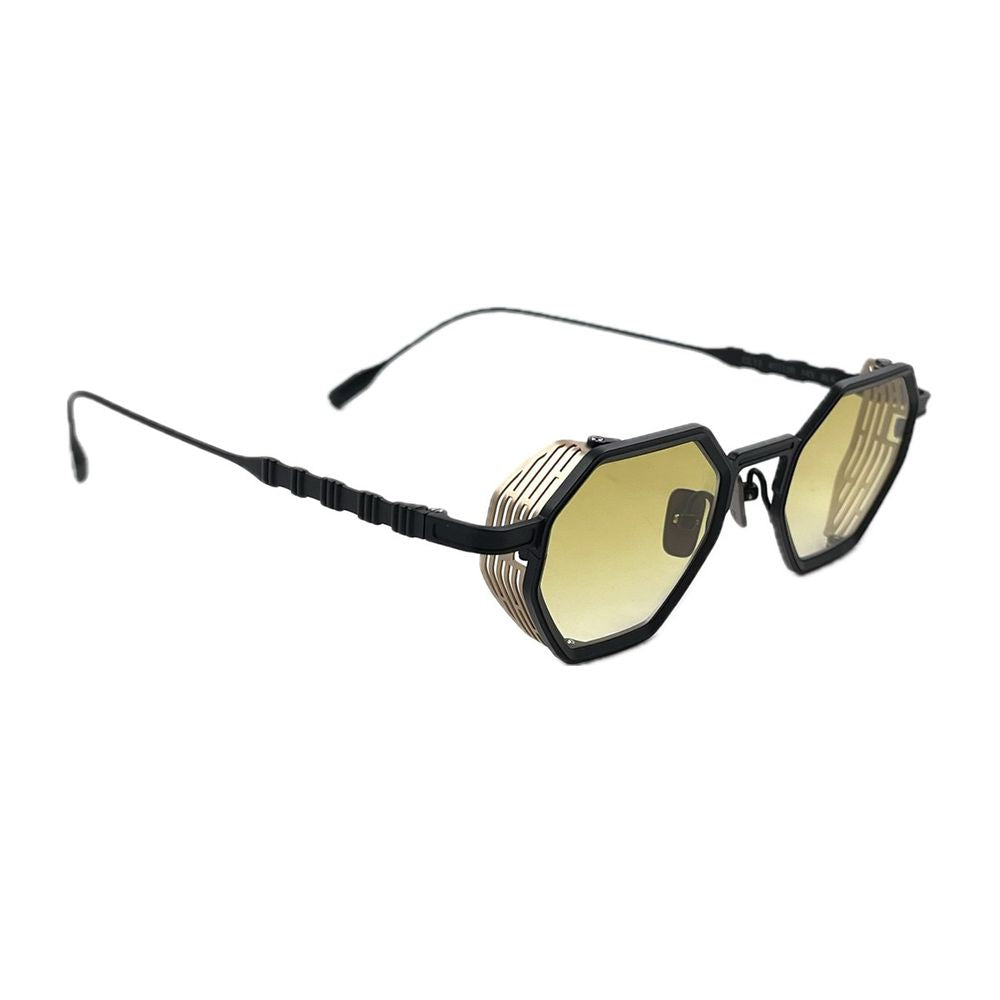 Cc13 Blk Black Yellow Geometric Black Titanium Sunglasses