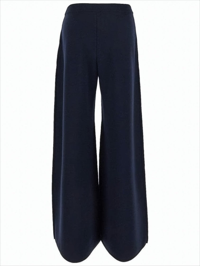 Wide-Leg Wool Pants with High Waist