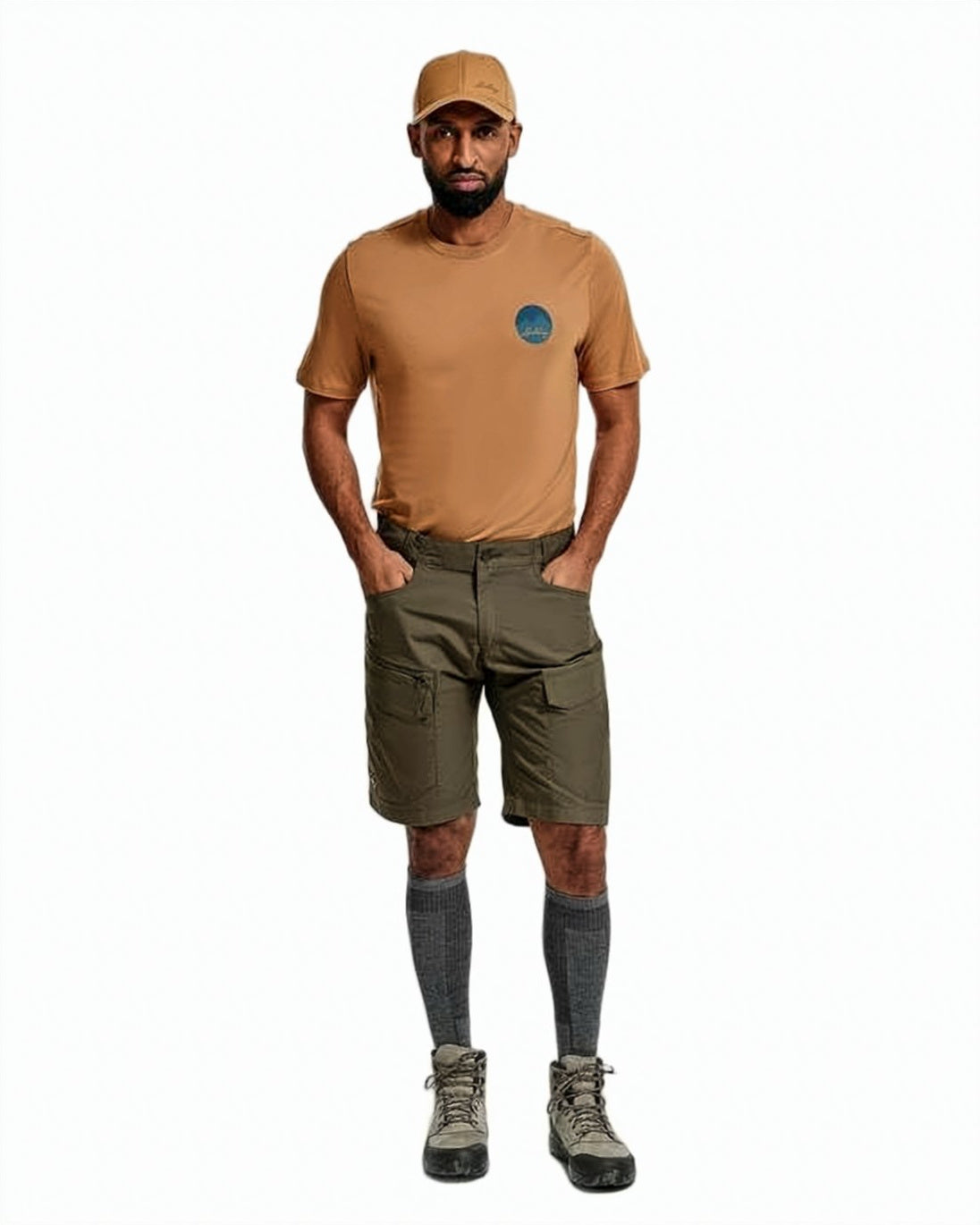 Sturdy Utilitarian Shorts with Multiple Pockets and Structured Waistband