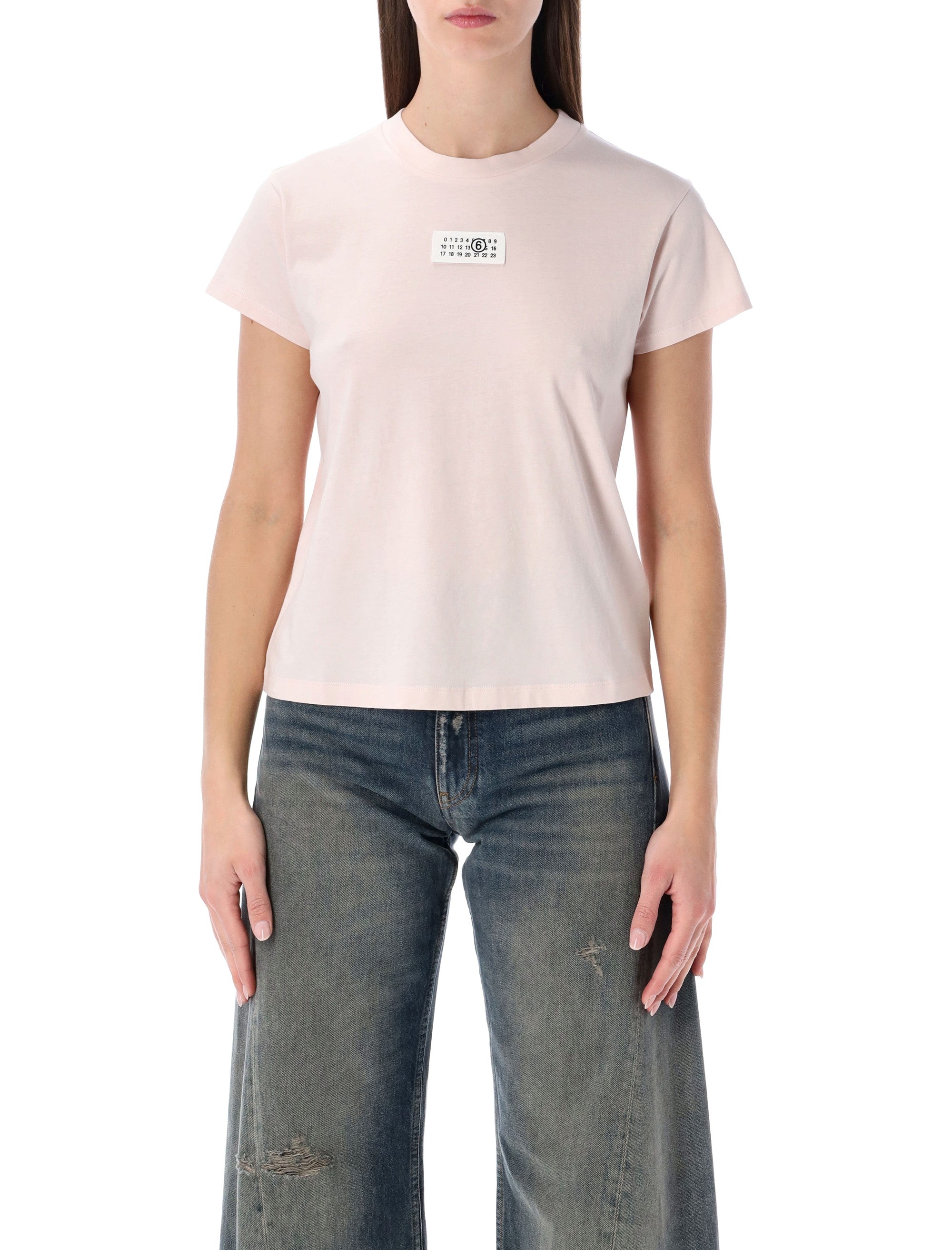 Slim Fit Light Pink Cotton T-Shirt