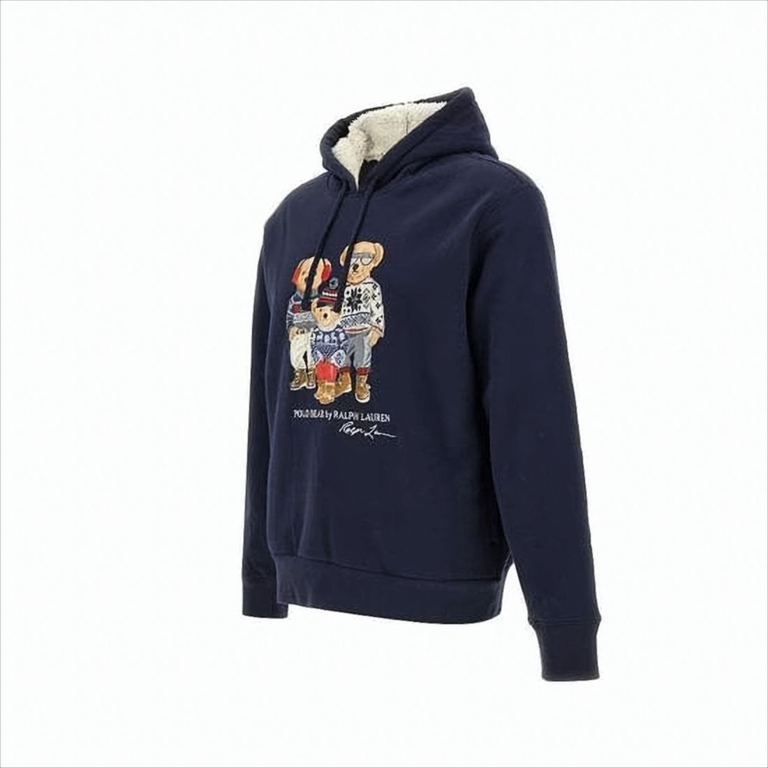 Sherpa-Lined Hoodie with Iconic Bear Graphic
