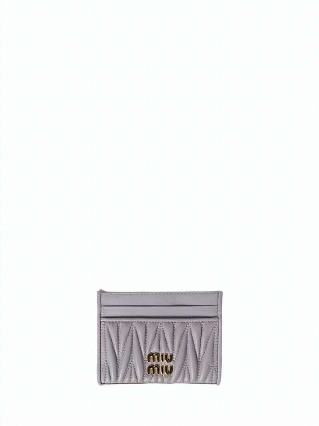 Quilted Grey Lambskin Cardholder