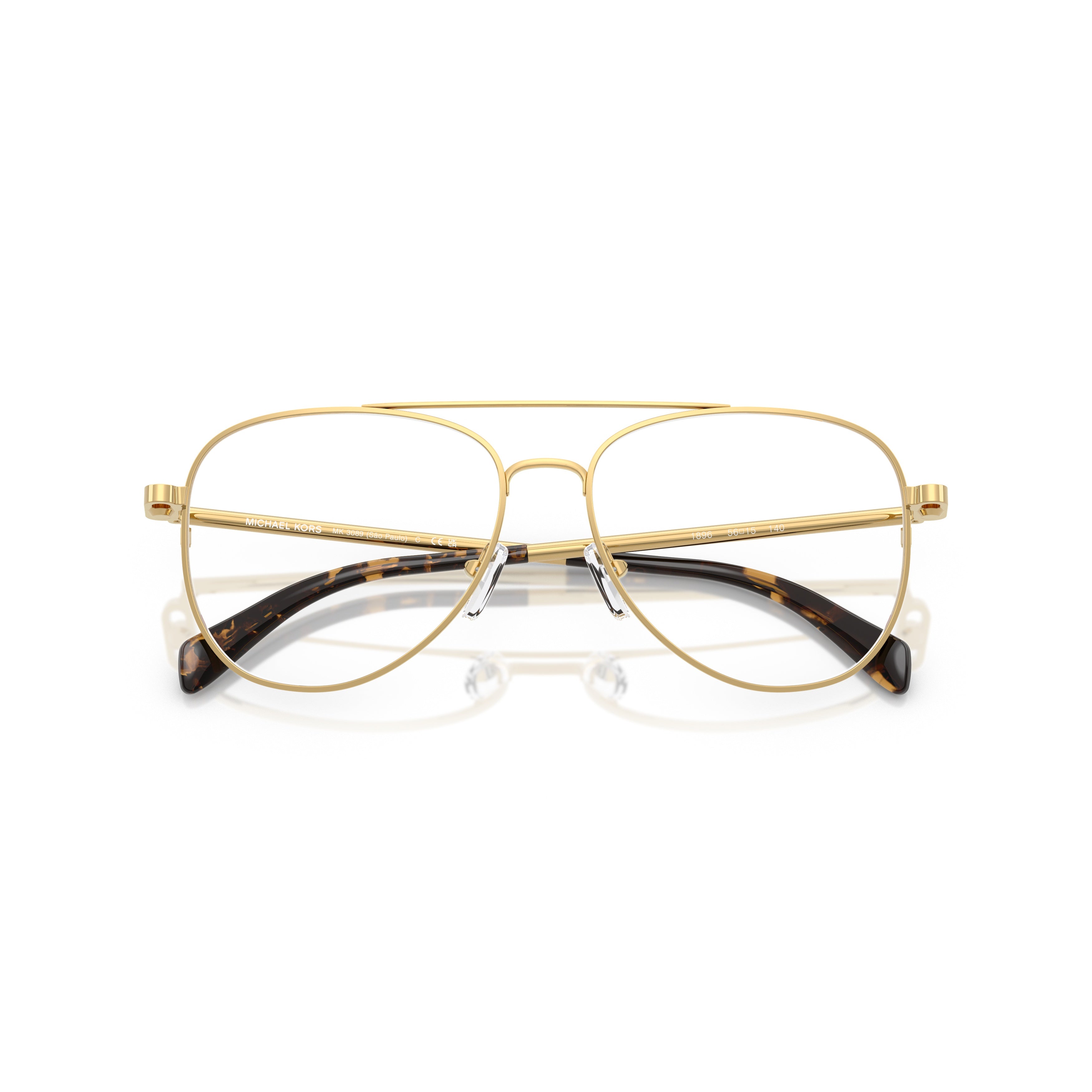 0mk3089 Aviator Sunglasses with Gold-tone Frame and Tortoiseshell Tips