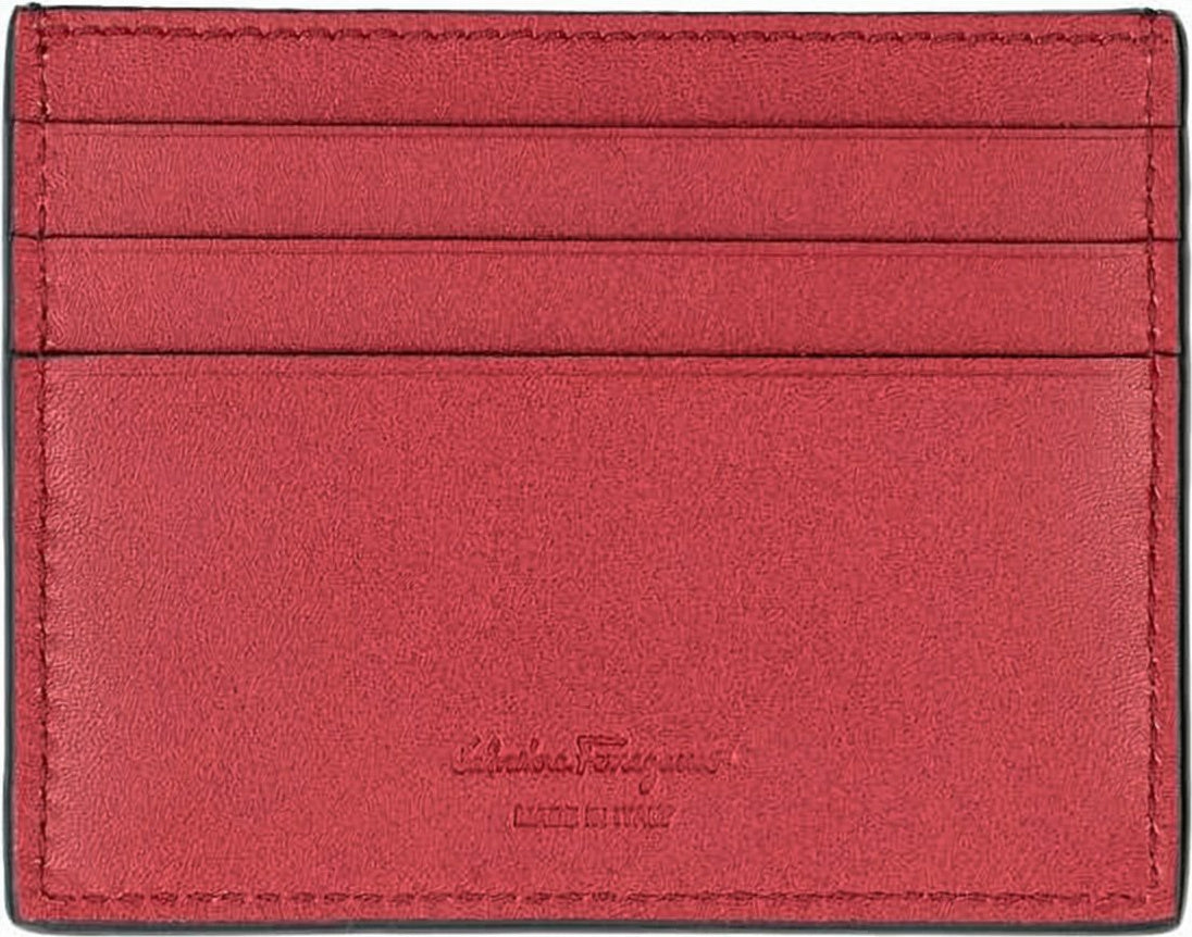 Textured Leather Cardholder with Polished Logo Detail